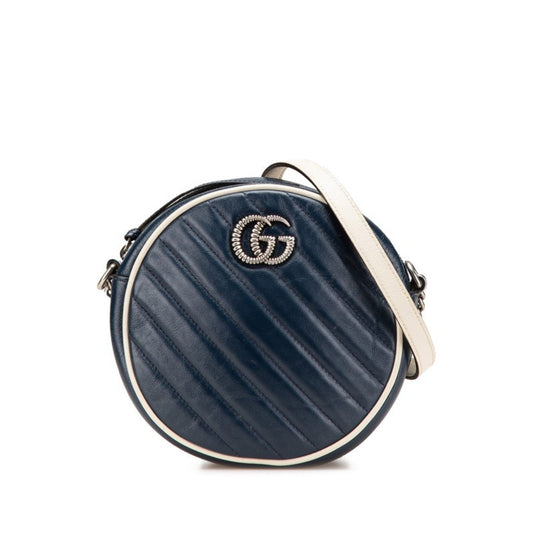 Gucci Navy Leather Shoulder Bag
