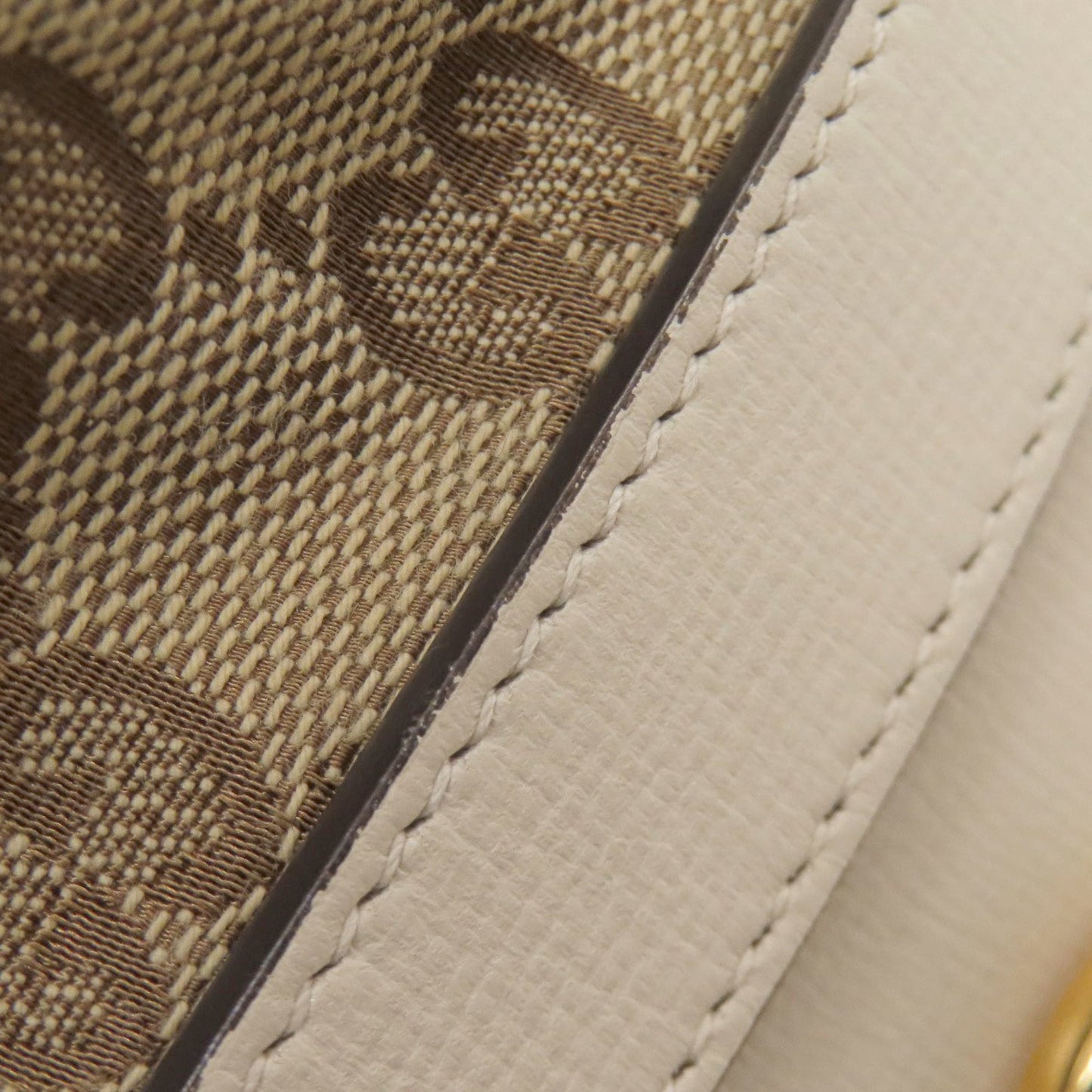 Gucci Horsebit Brown White Gg Canvas Shoulder Bag