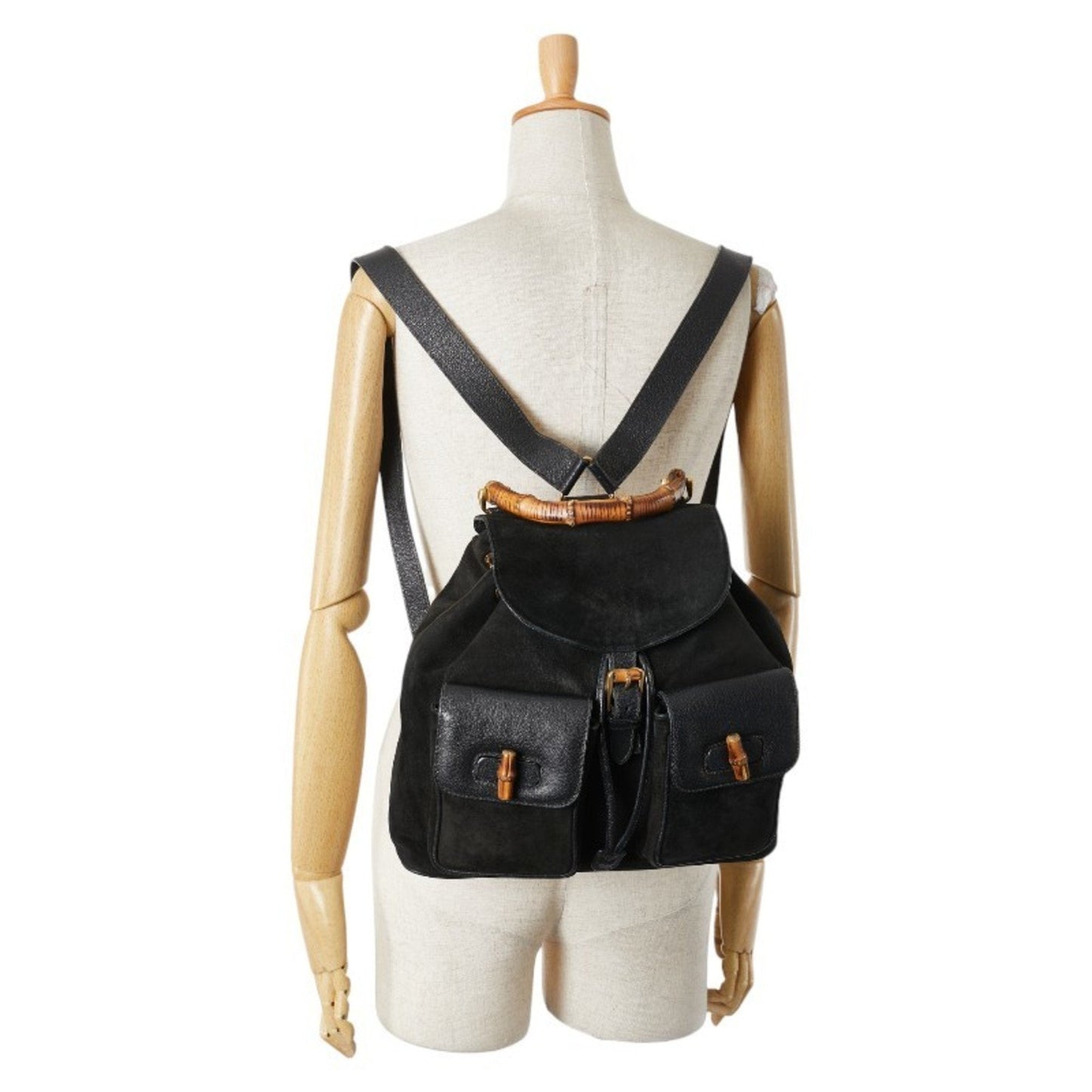 Gucci Black Suede Leather Backpack