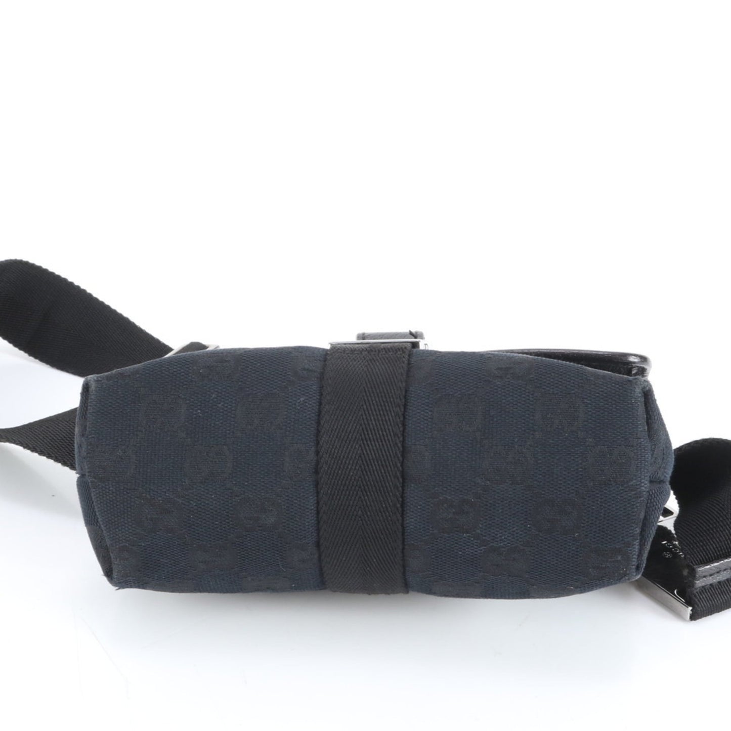 Gucci Black Leather Canvas Pouch Sling Bag