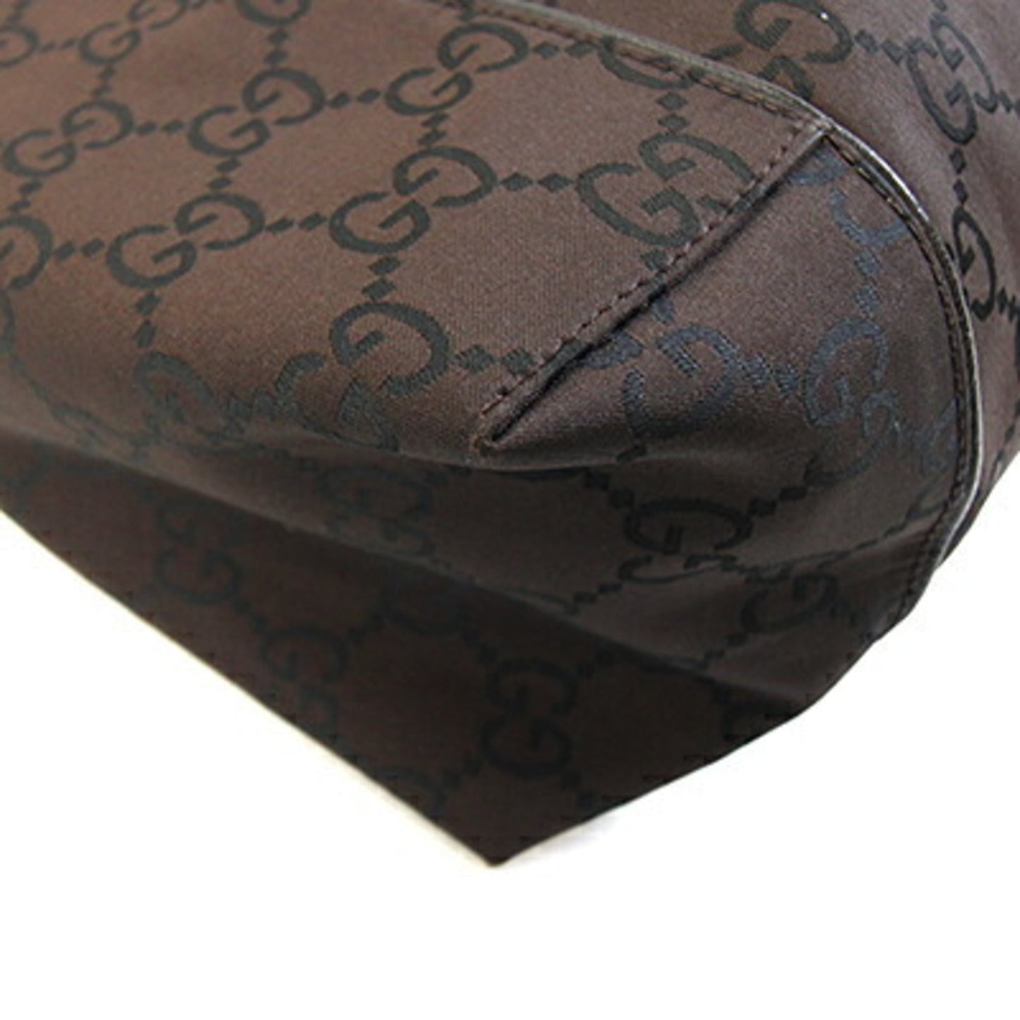 Gucci Dark Brown Nylon Leather Shoulder Bag