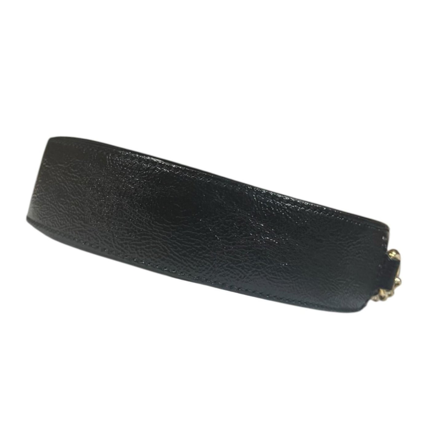 Gucci Black Patent Leather Suede Shoulder Bag