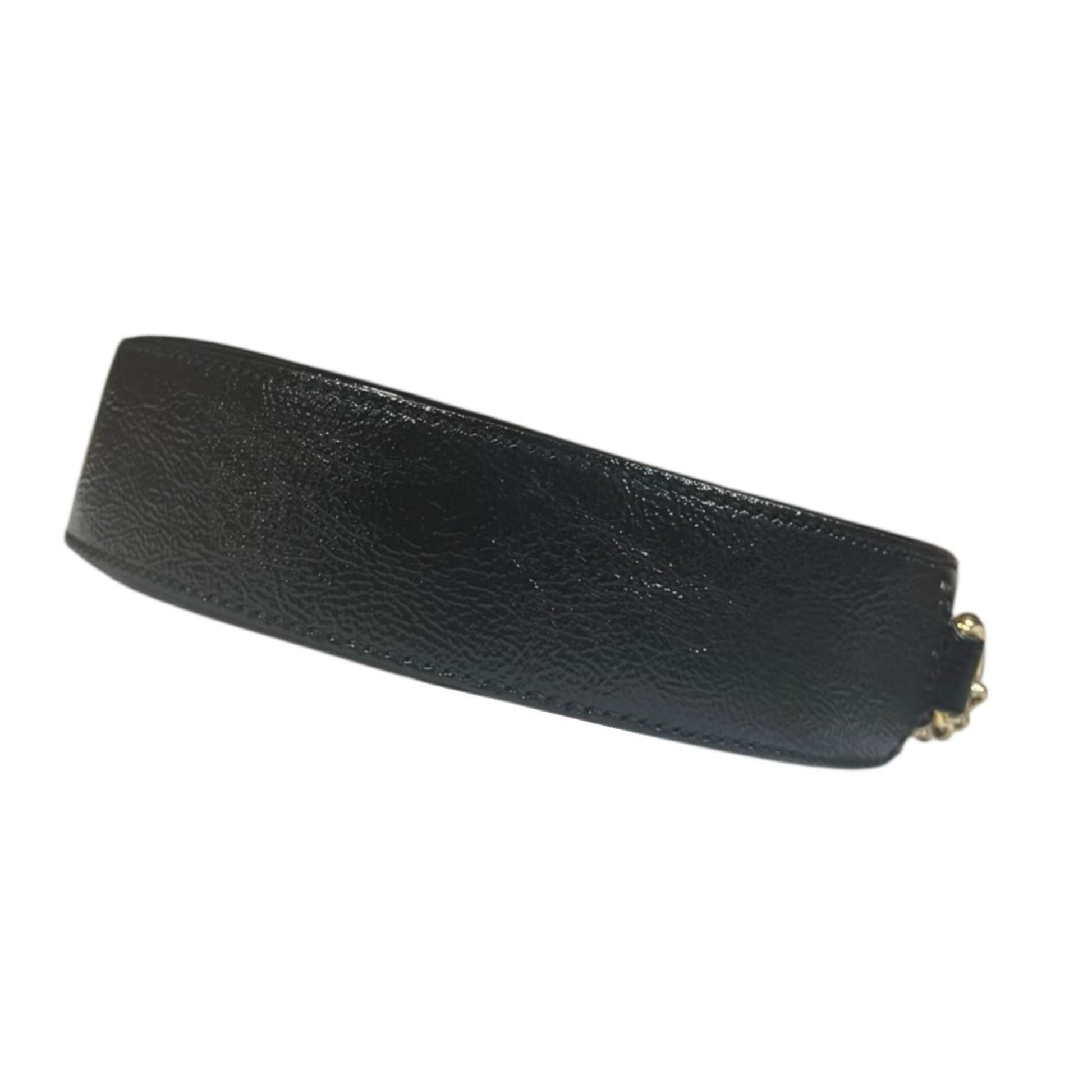 Gucci Black Patent Leather Suede Shoulder Bag