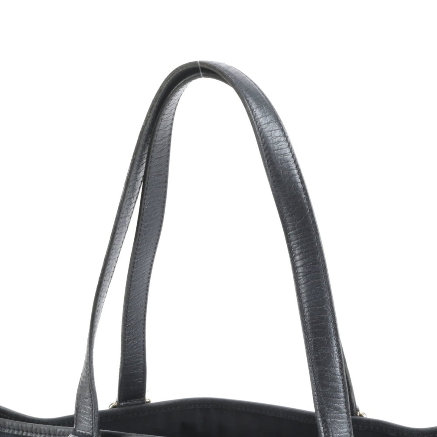 Gucci Black Leather Canvas Tote Bag
