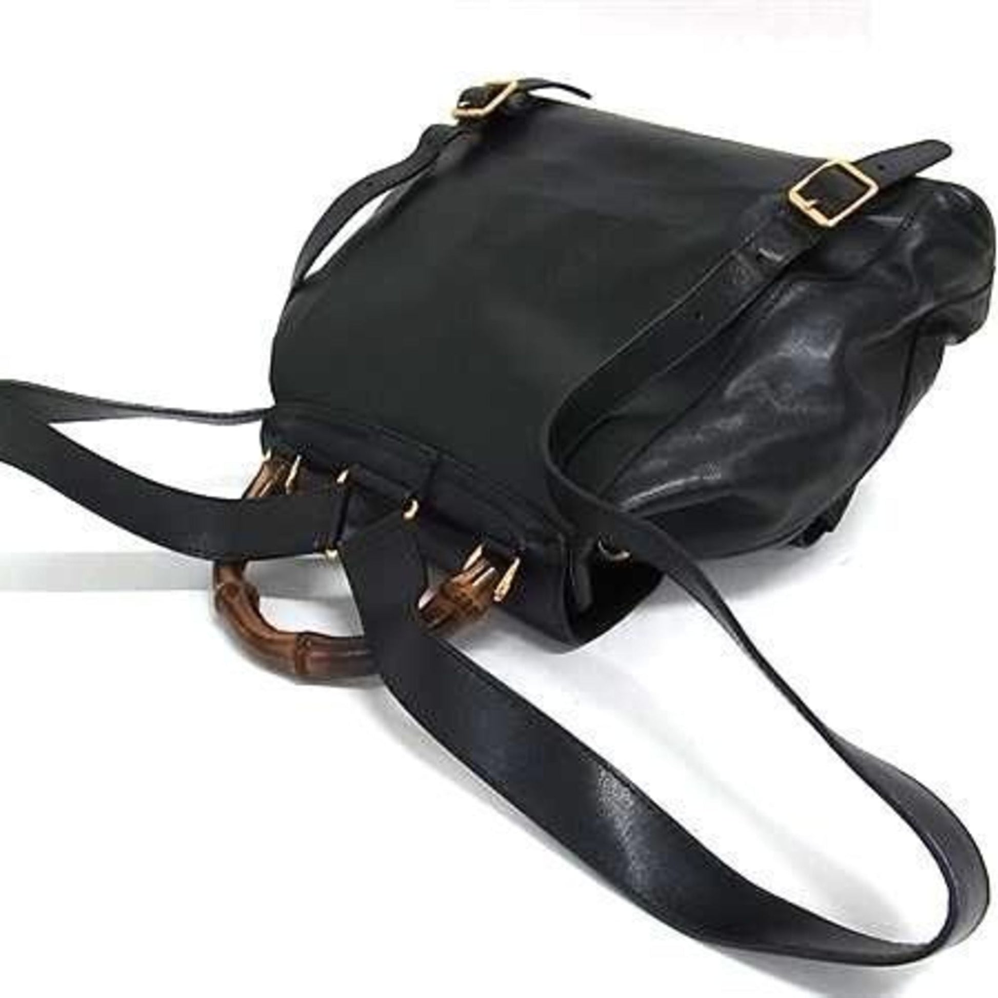 Gucci Bamboo Black Leather Backpack