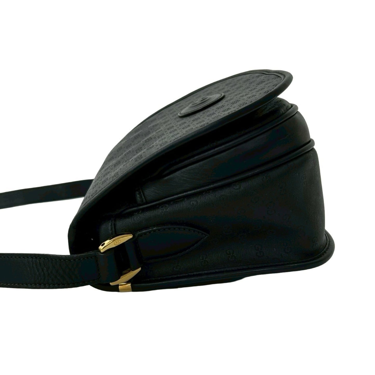 Gucci Black Leather Pvc Pochette Shoulder Bag