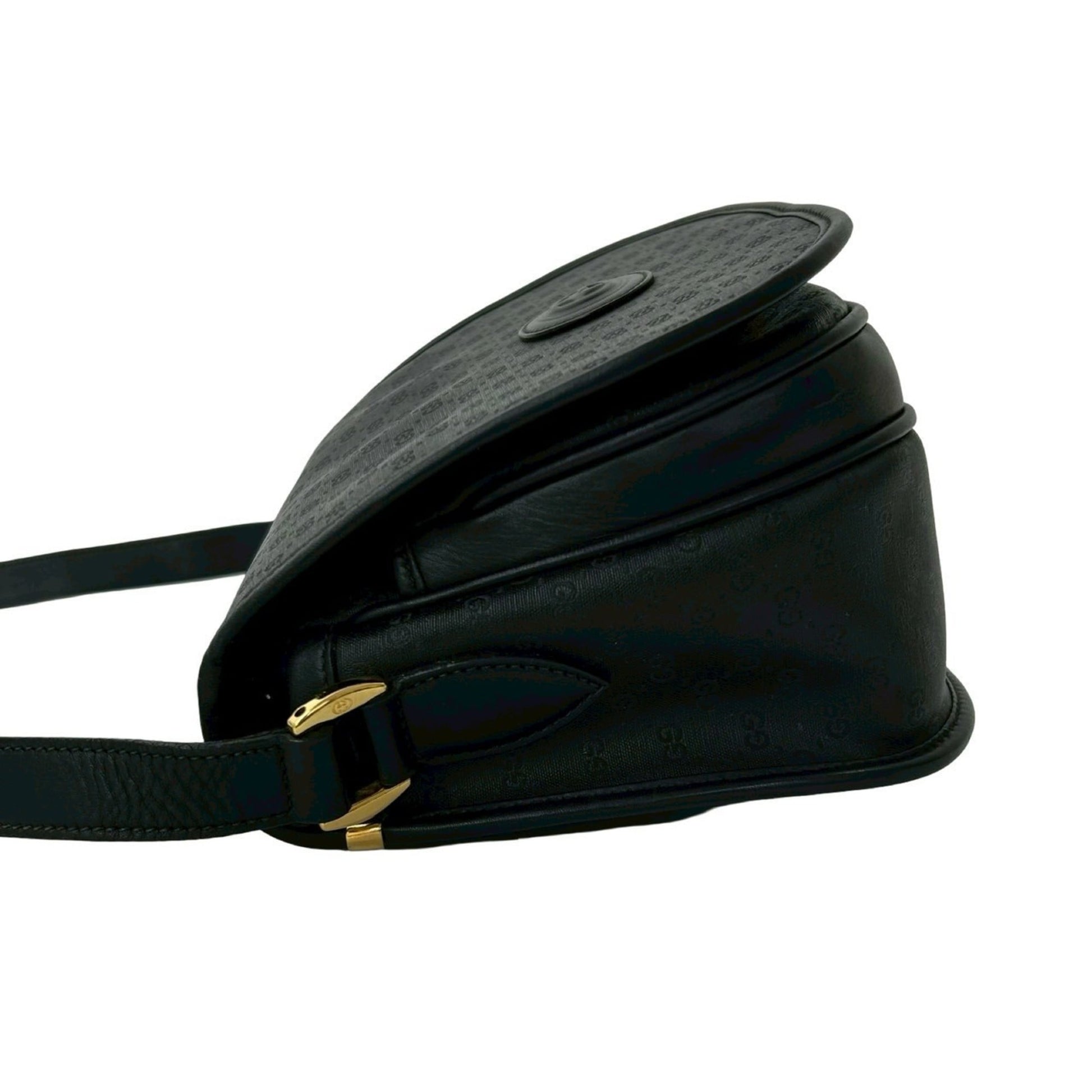 Gucci Black Leather Pvc Pochette Shoulder Bag