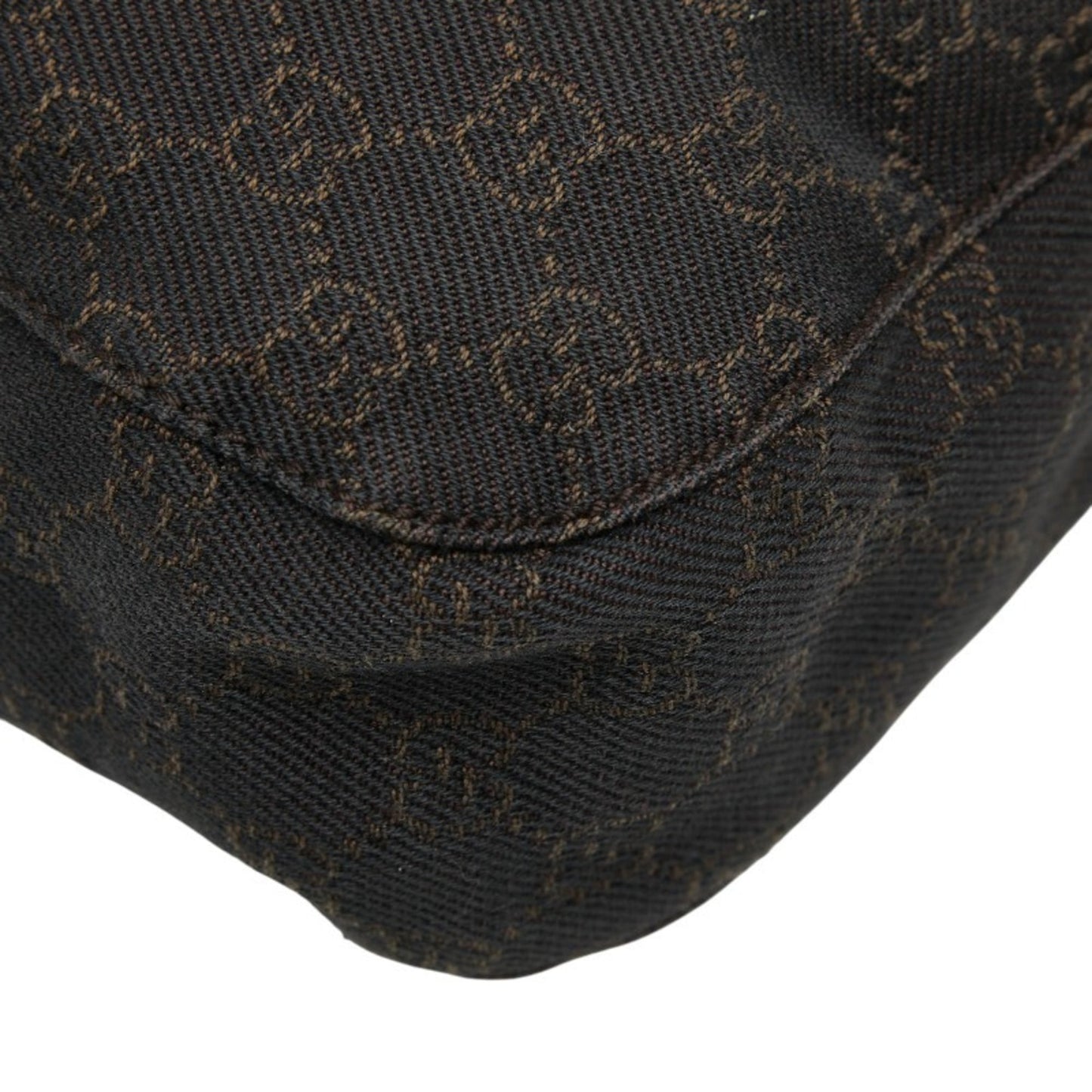 Gucci Brown Canvas Leather Shoulder Bag