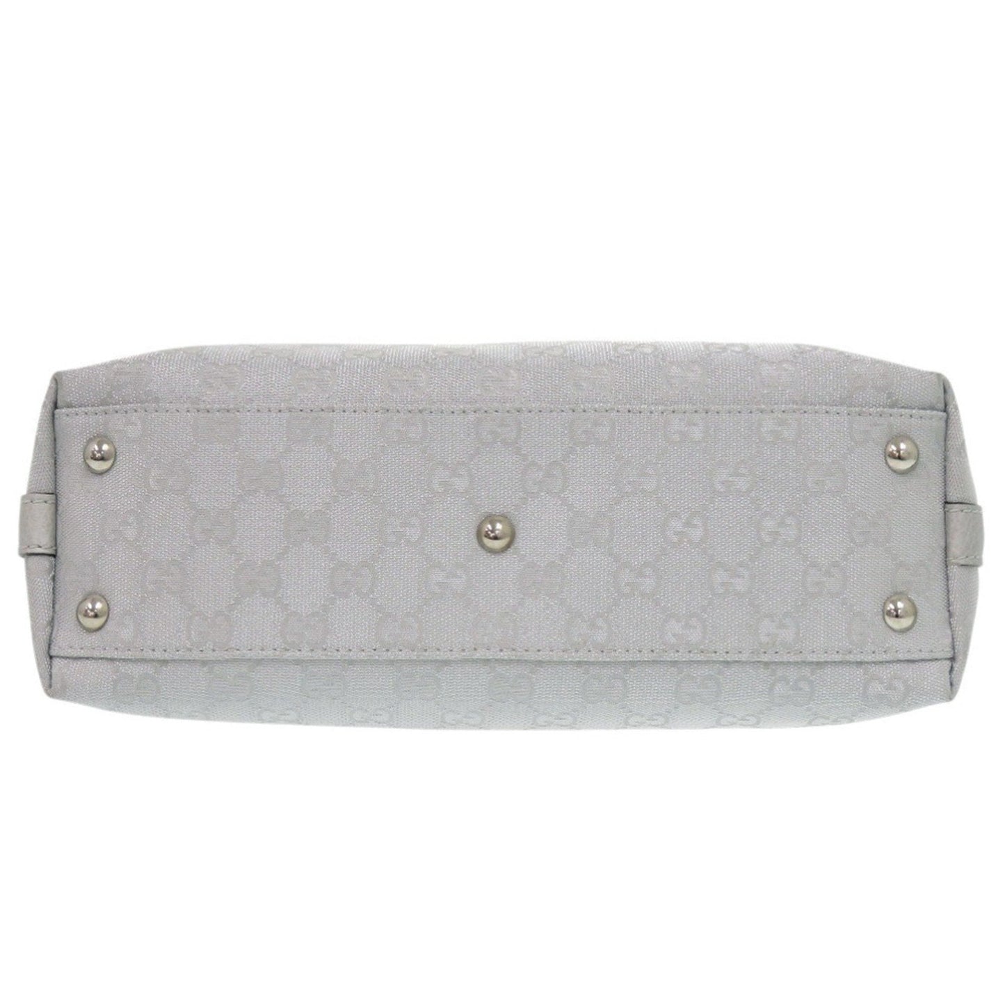 Gucci Gg Canvas Silver Gg Canvas Leather Handbag