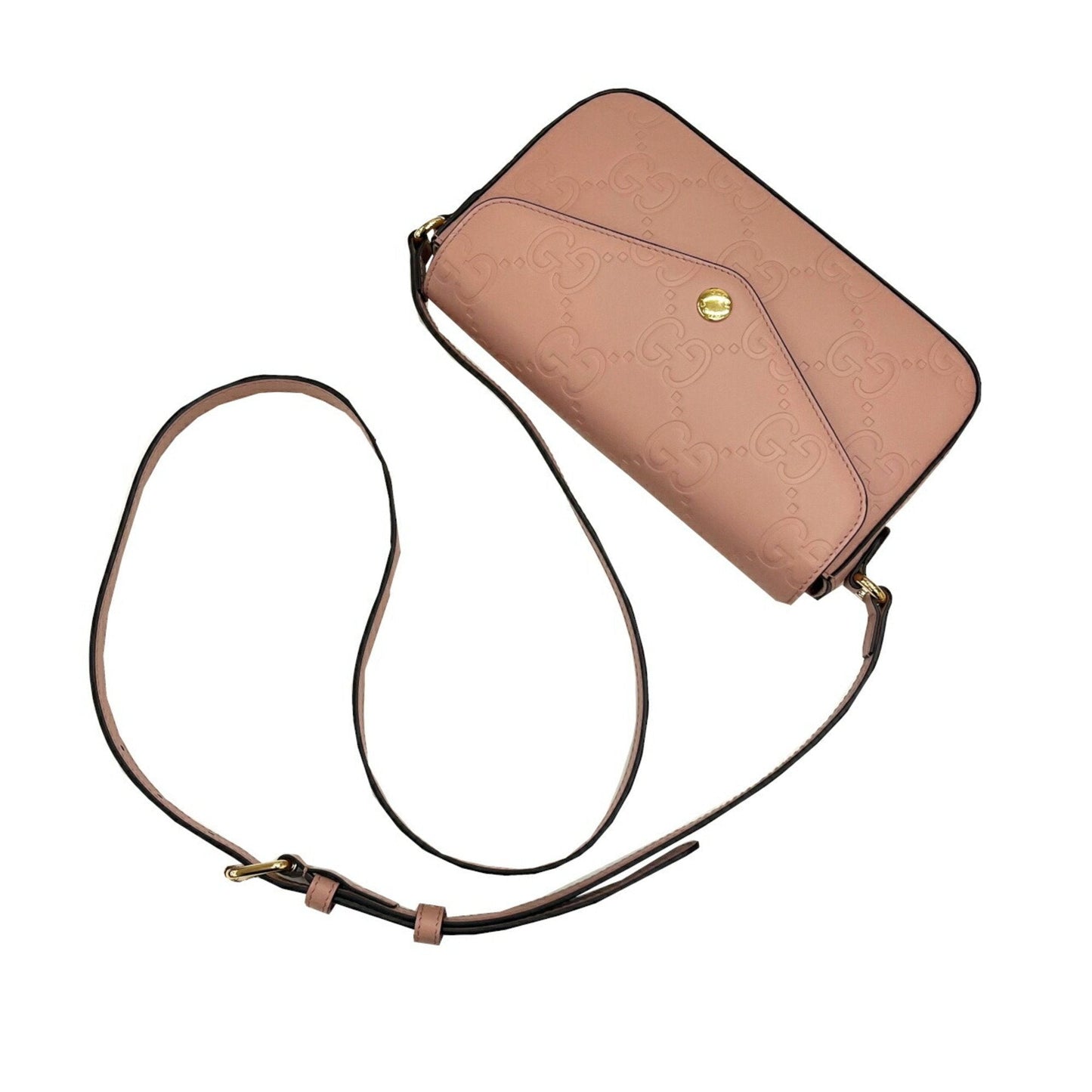 Gucci Pink Gg Leather Shoulder Bag