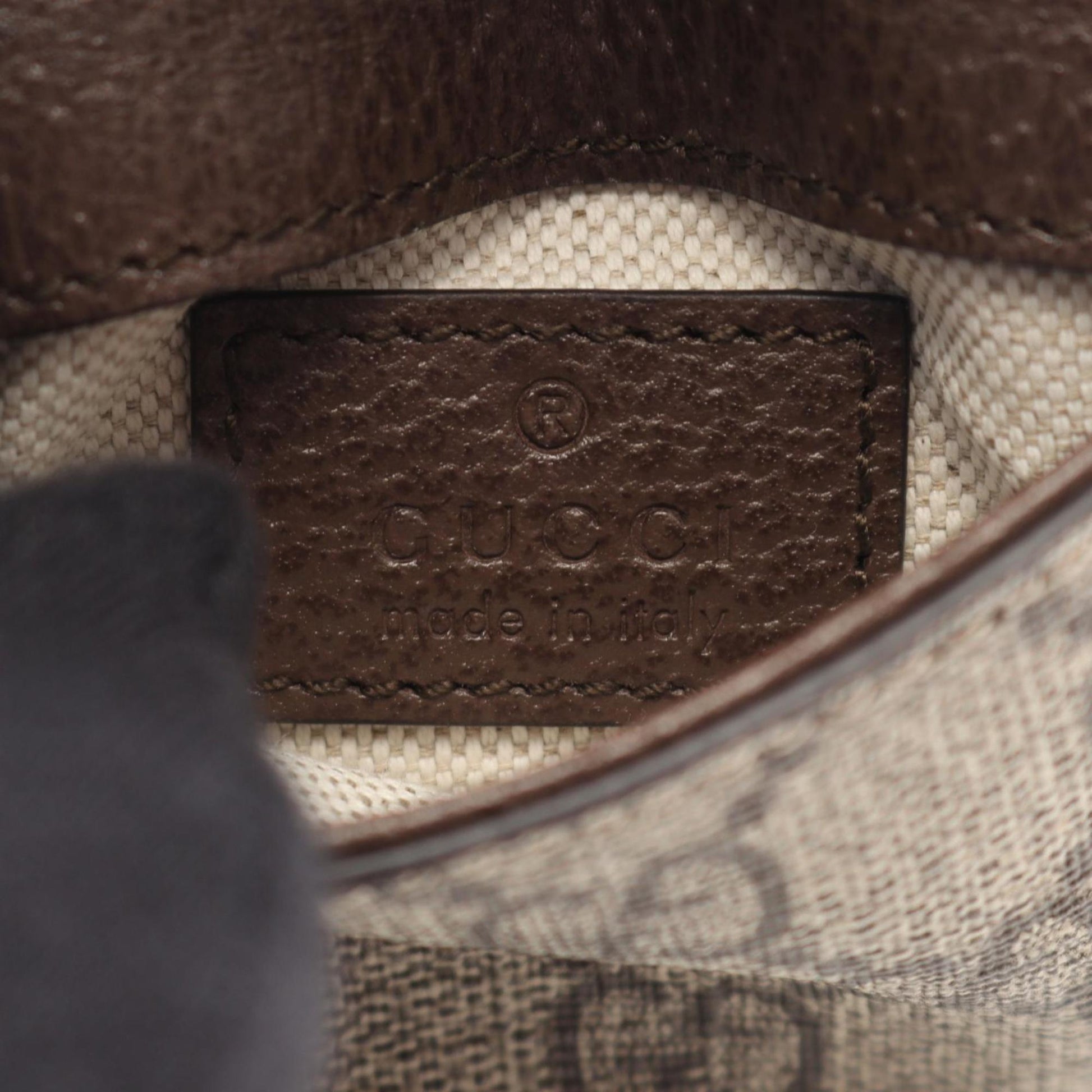 Gucci Beige Brown Pvc Leather Shoulder Bag