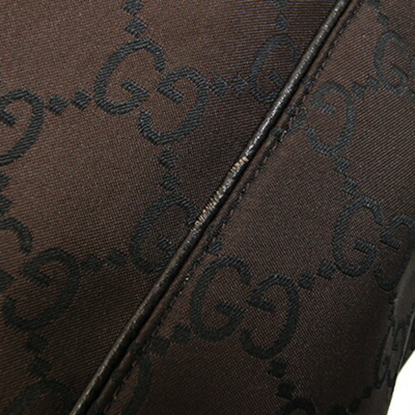 Gucci Dark Brown Nylon Leather Shoulder Bag