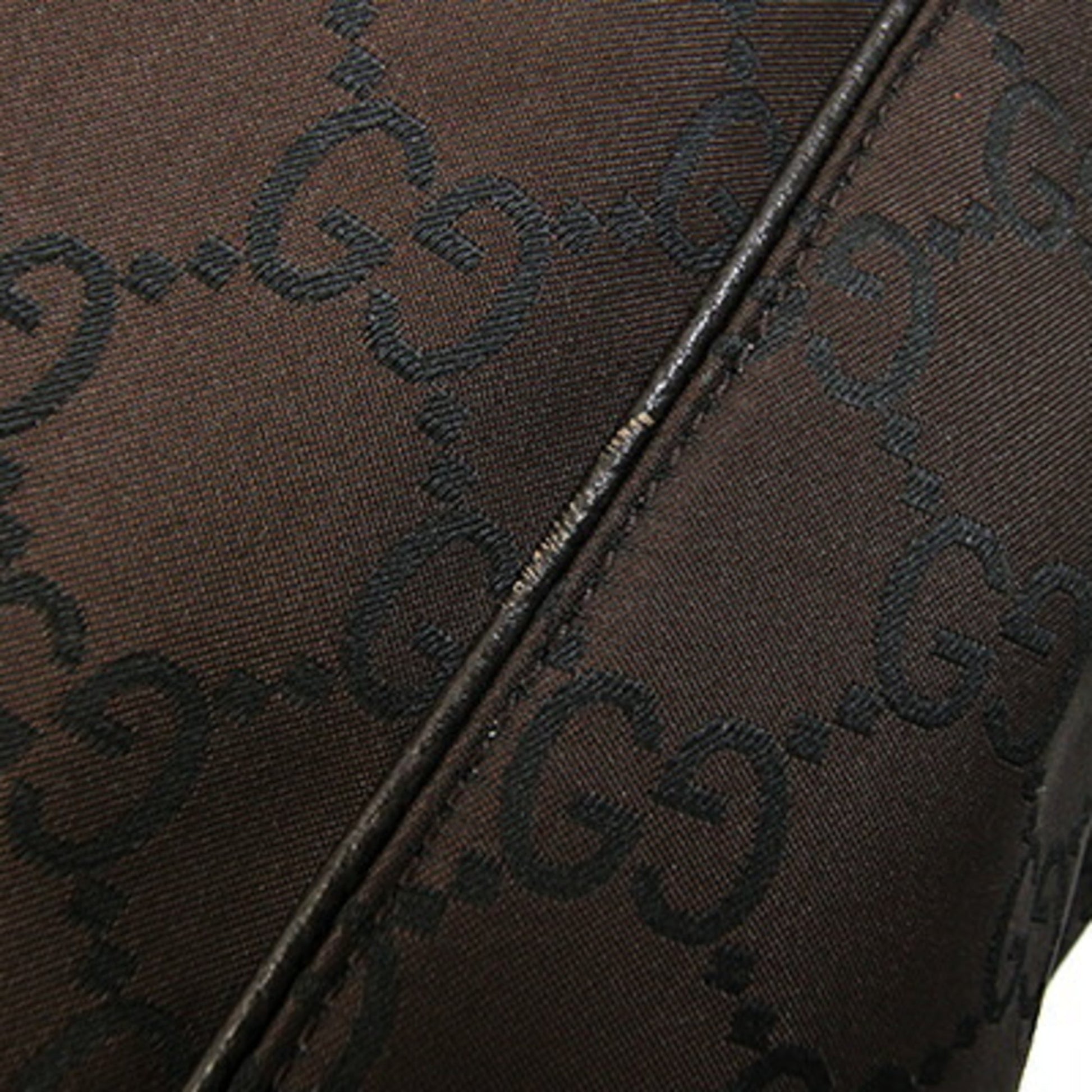 Gucci Dark Brown Nylon Leather Shoulder Bag