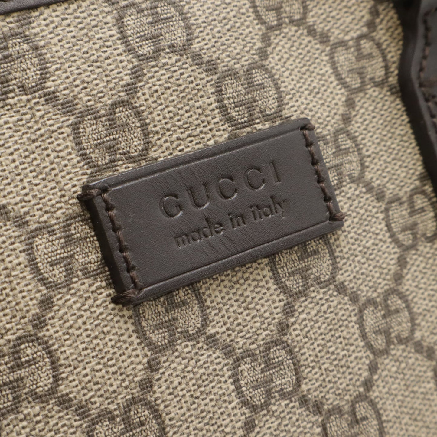 Gucci Beige Brown Dark Brown Gg Supreme Canvas Leather Handbag Shoulder Bag Tote Bag