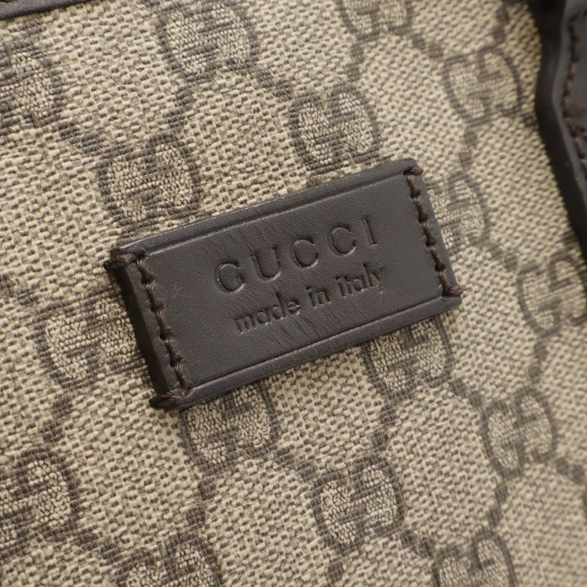 Gucci Beige Brown Dark Brown Gg Supreme Canvas Leather Handbag Shoulder Bag Tote Bag