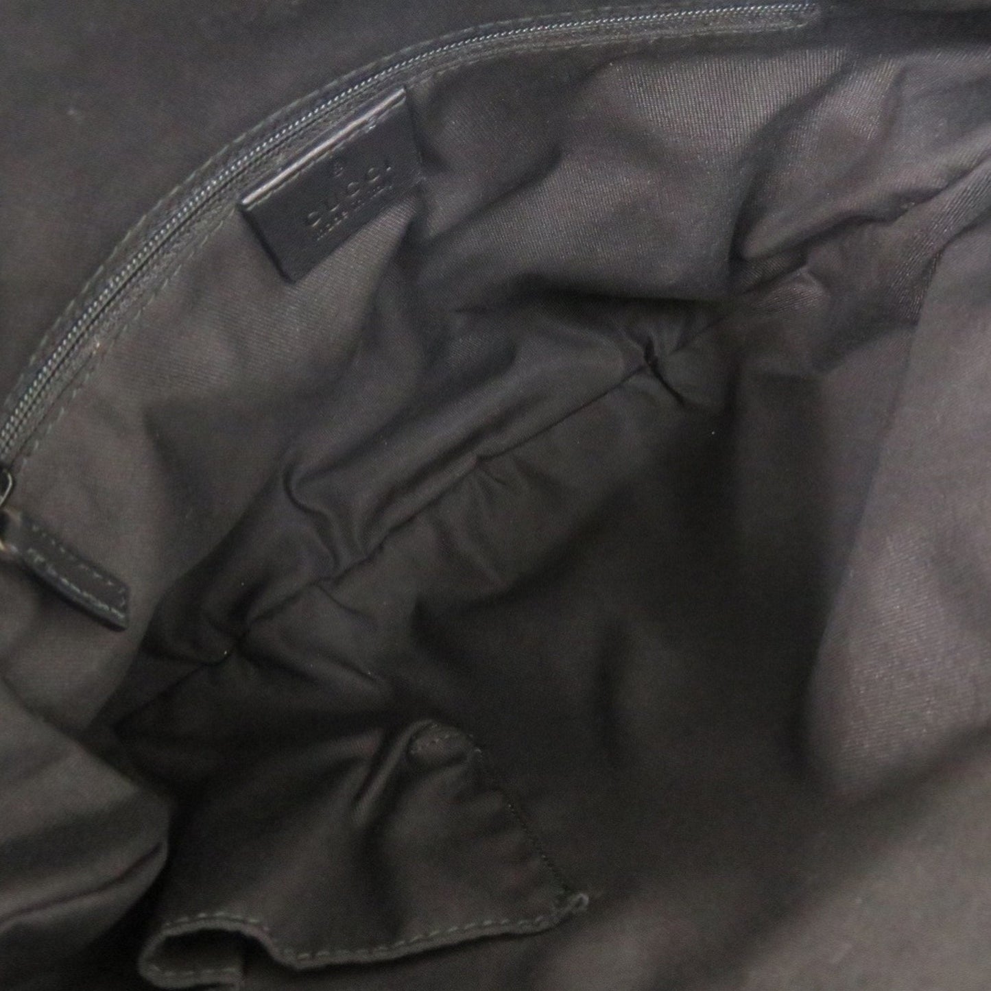 Gucci Black Gg Canvas Leather Shoulder Bag