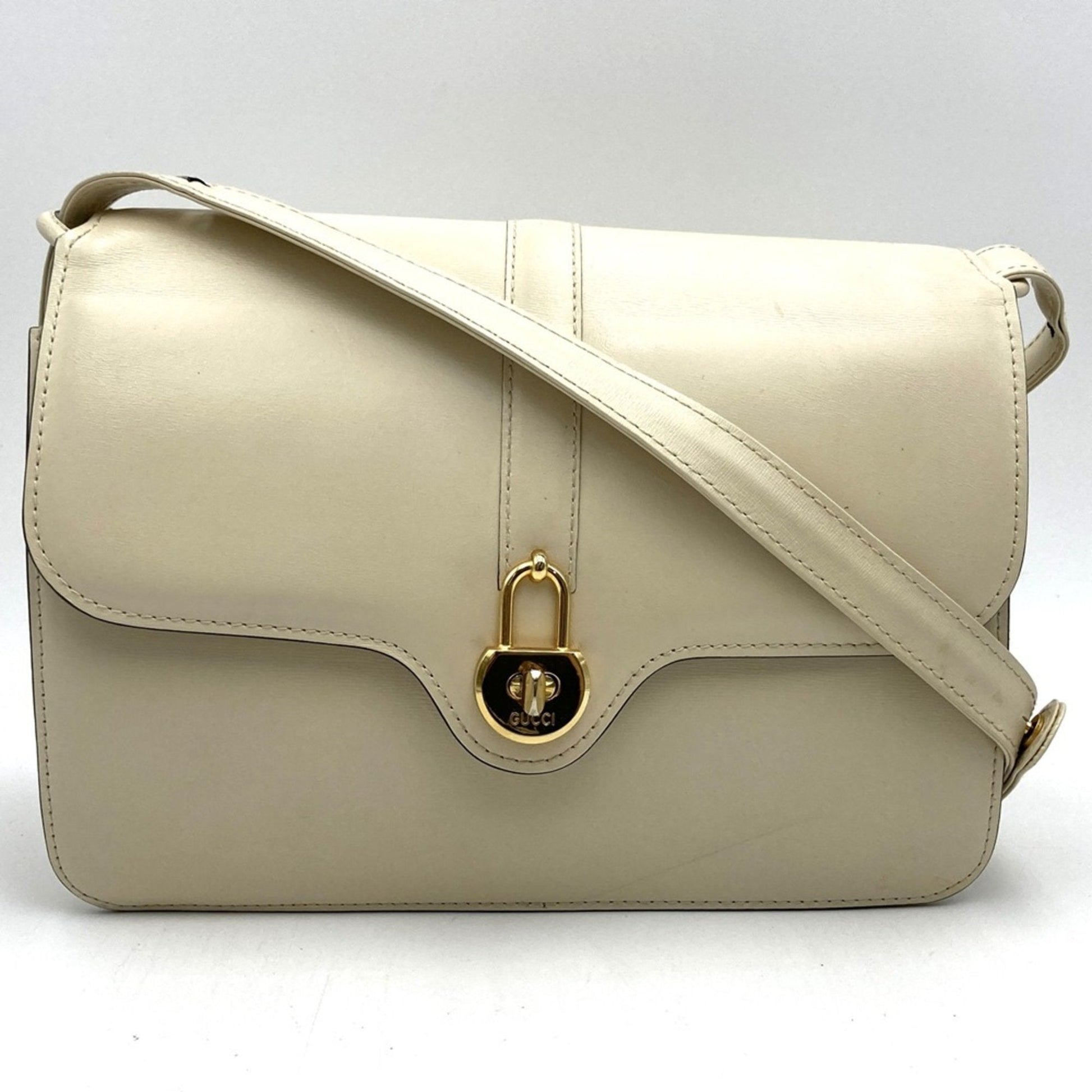 Gucci White Leather Shoulder Bag