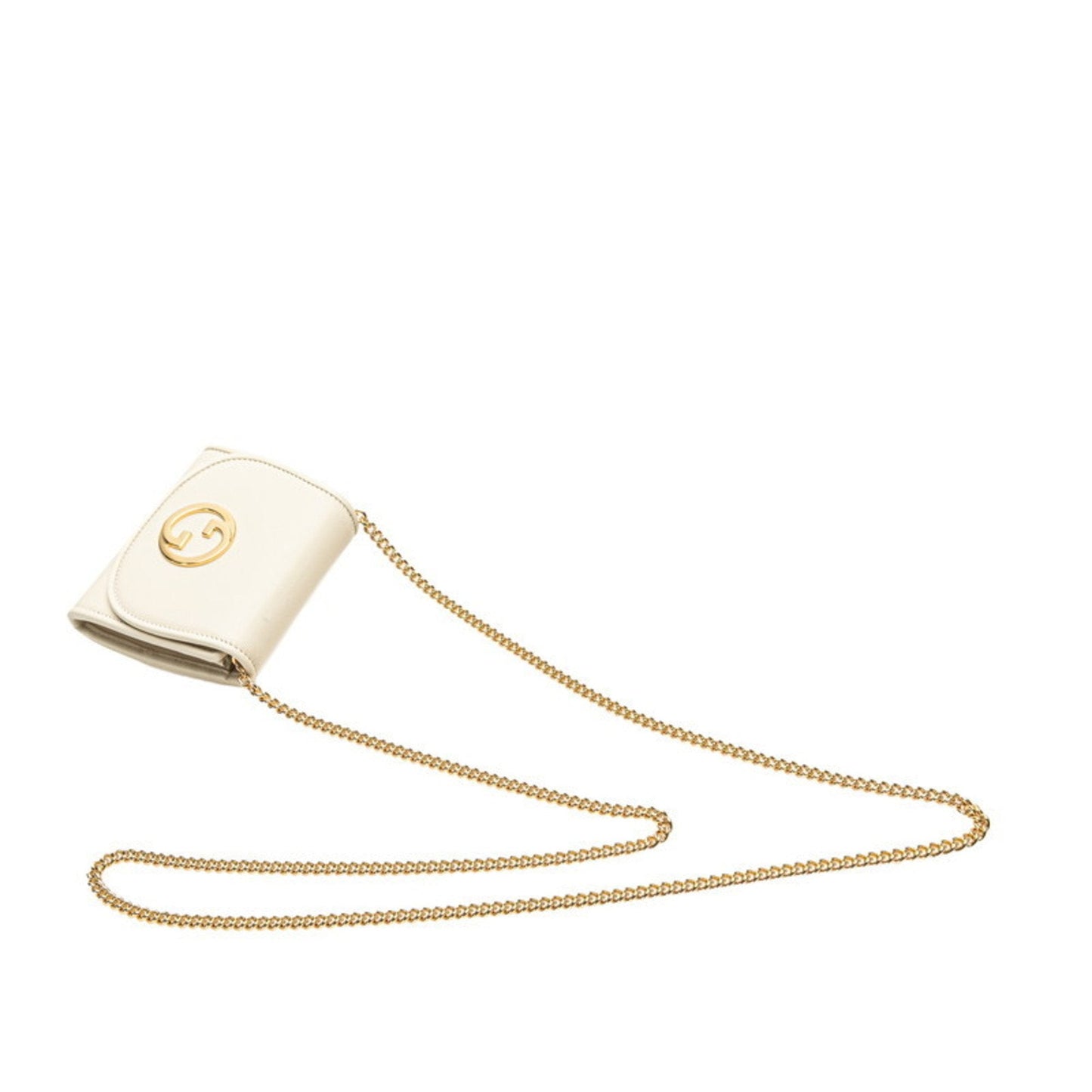 Gucci Gold Ivory Leather Shoulder Bag
