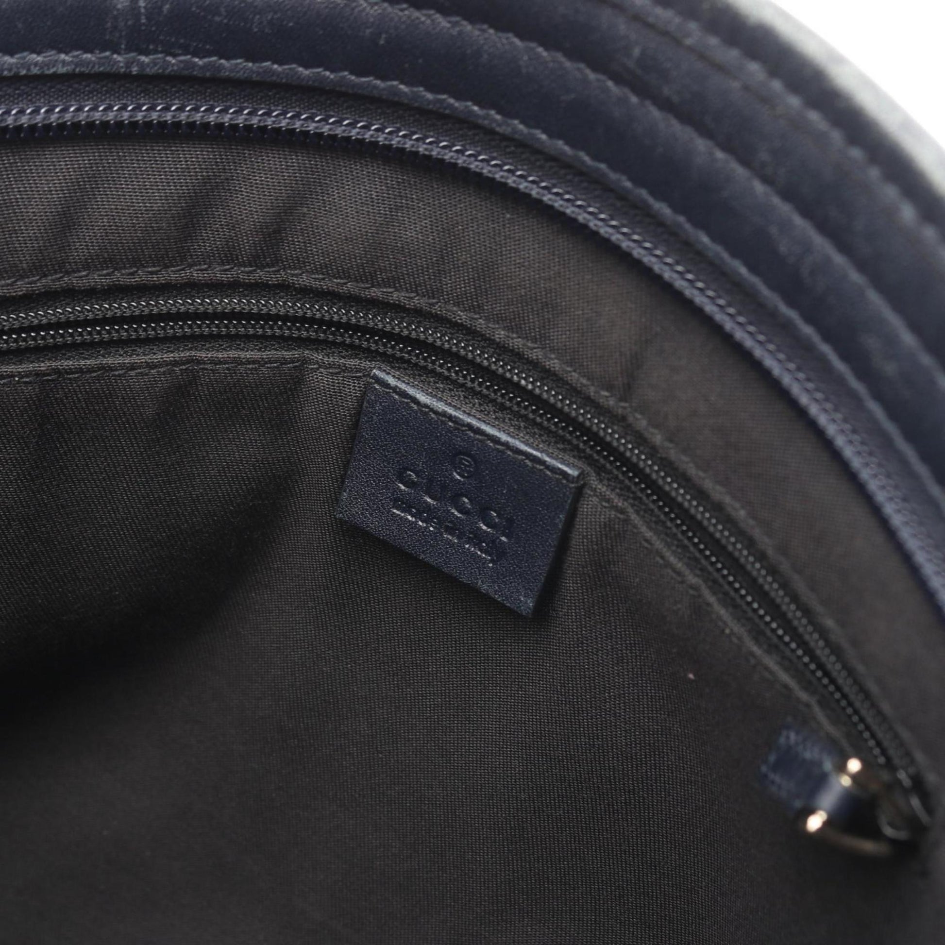 Gucci Beige Navy Gg Supreme Leather Shoulder Bag