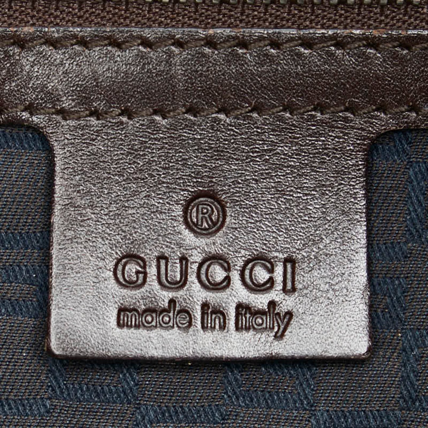 Gucci Beige Brown Canvas Leather Handbag