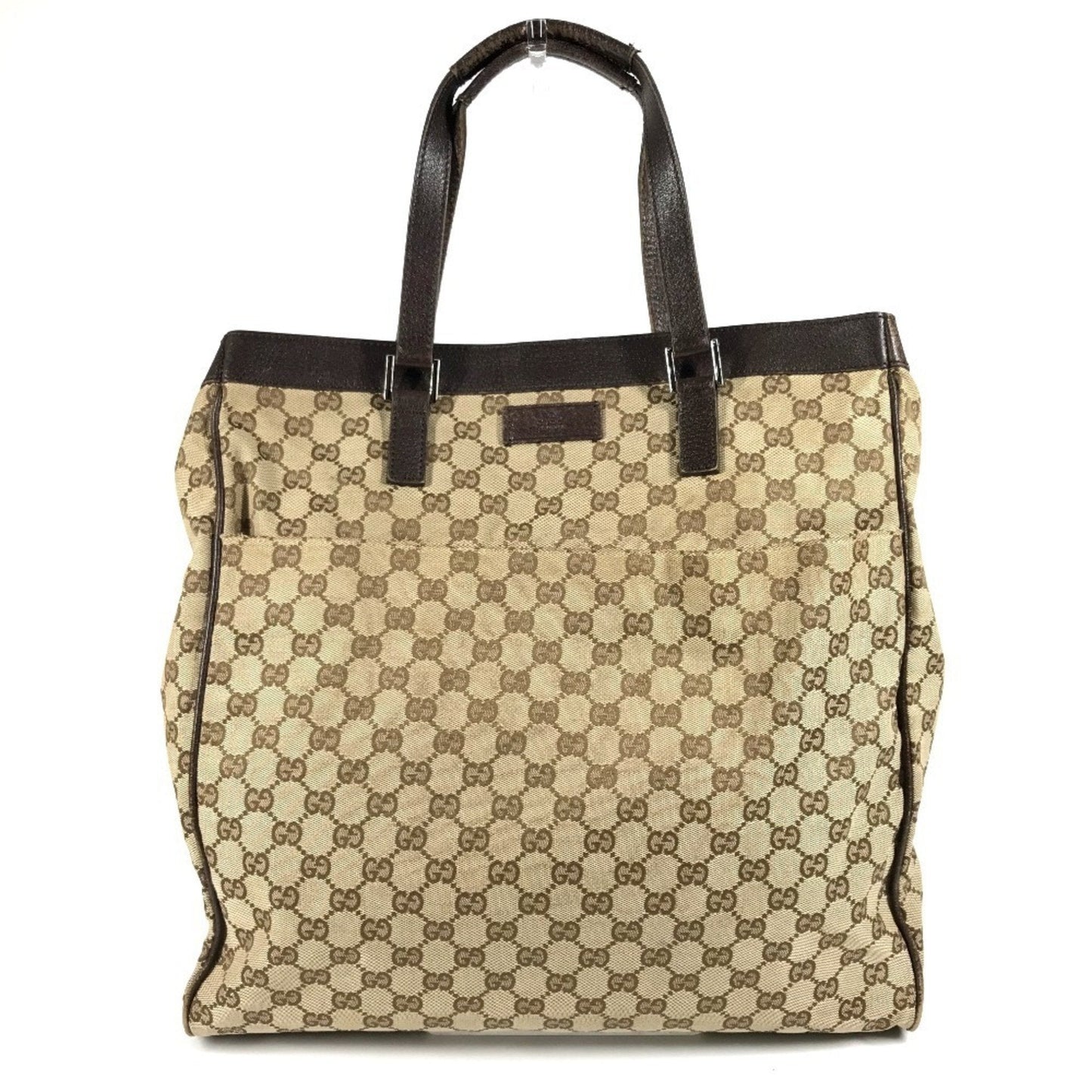 Gucci Beige Dark Brown Gg Canvas Shoulder Bag Tote Bag