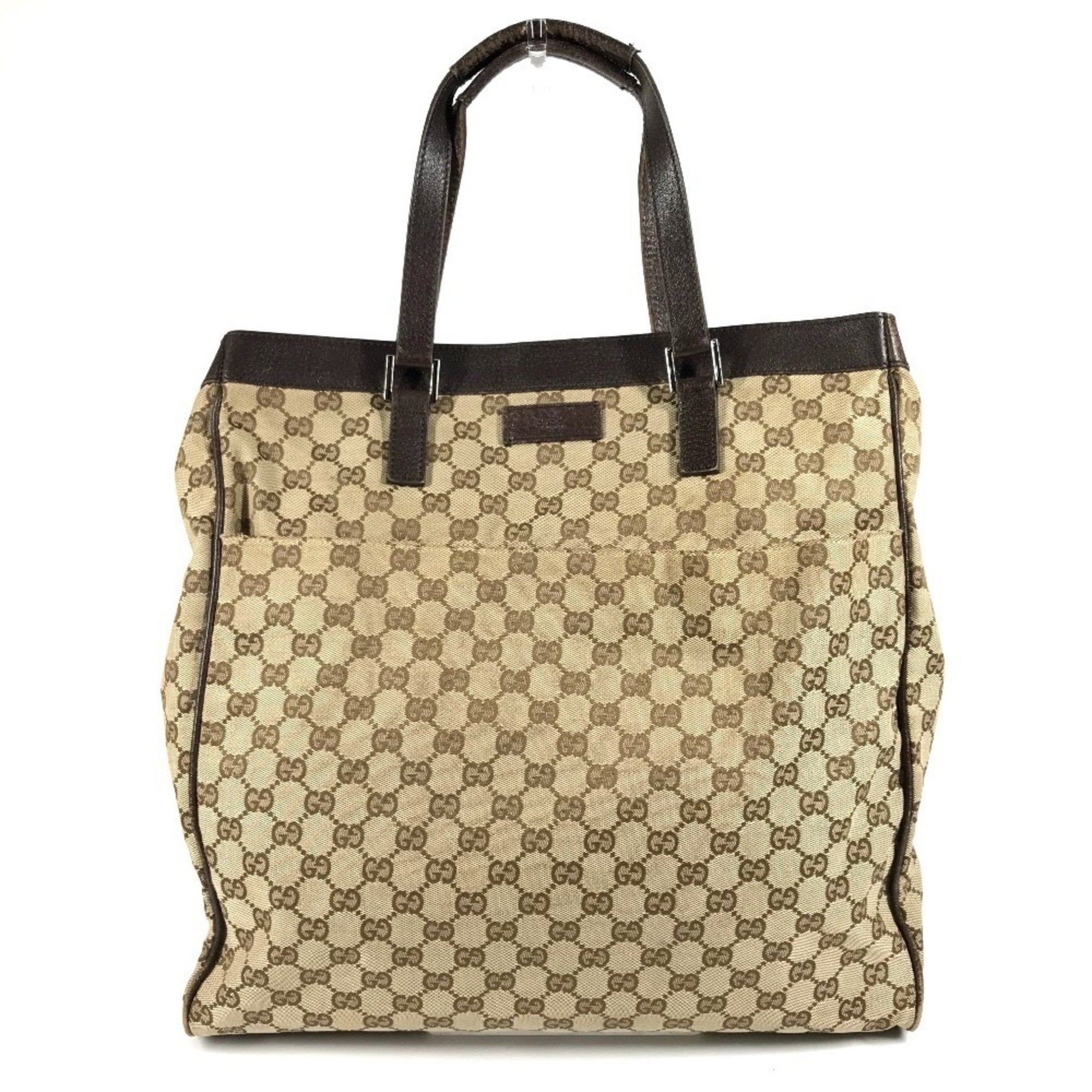 Gucci Beige Dark Brown Gg Canvas Shoulder Bag Tote Bag
