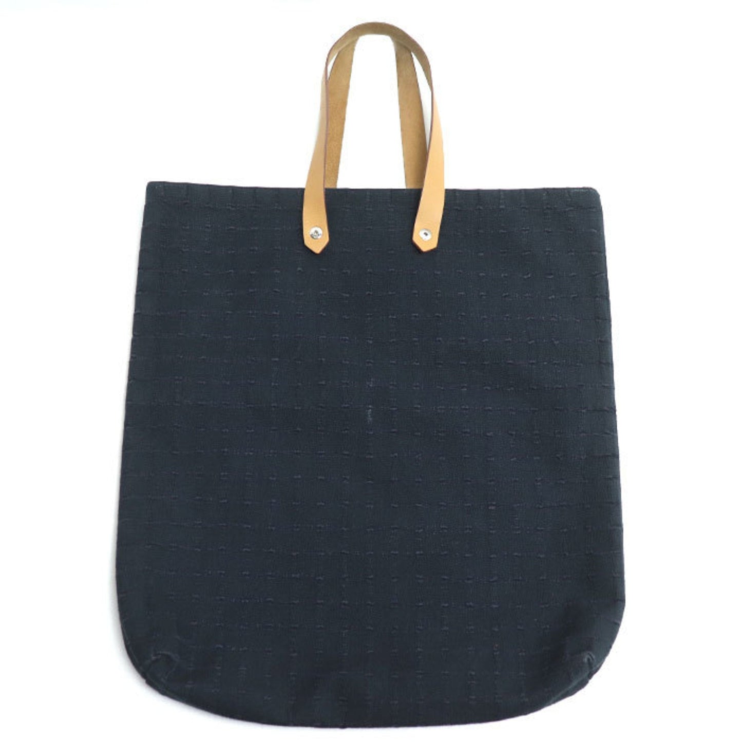 Hermes Tote Bag Leather Canvas Navy Tote Bag 1