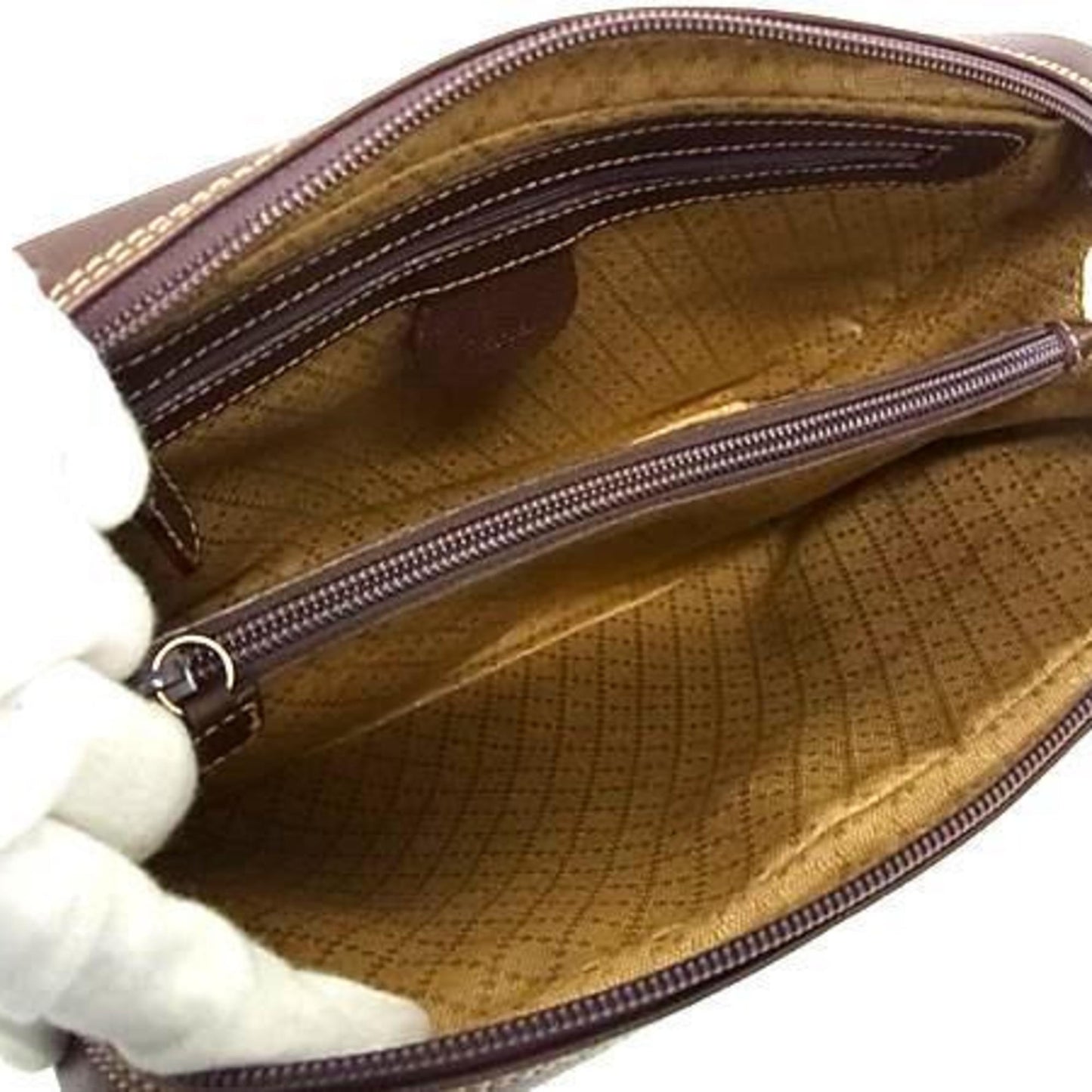 Gucci Brown Leather Clutch Bag Handbag