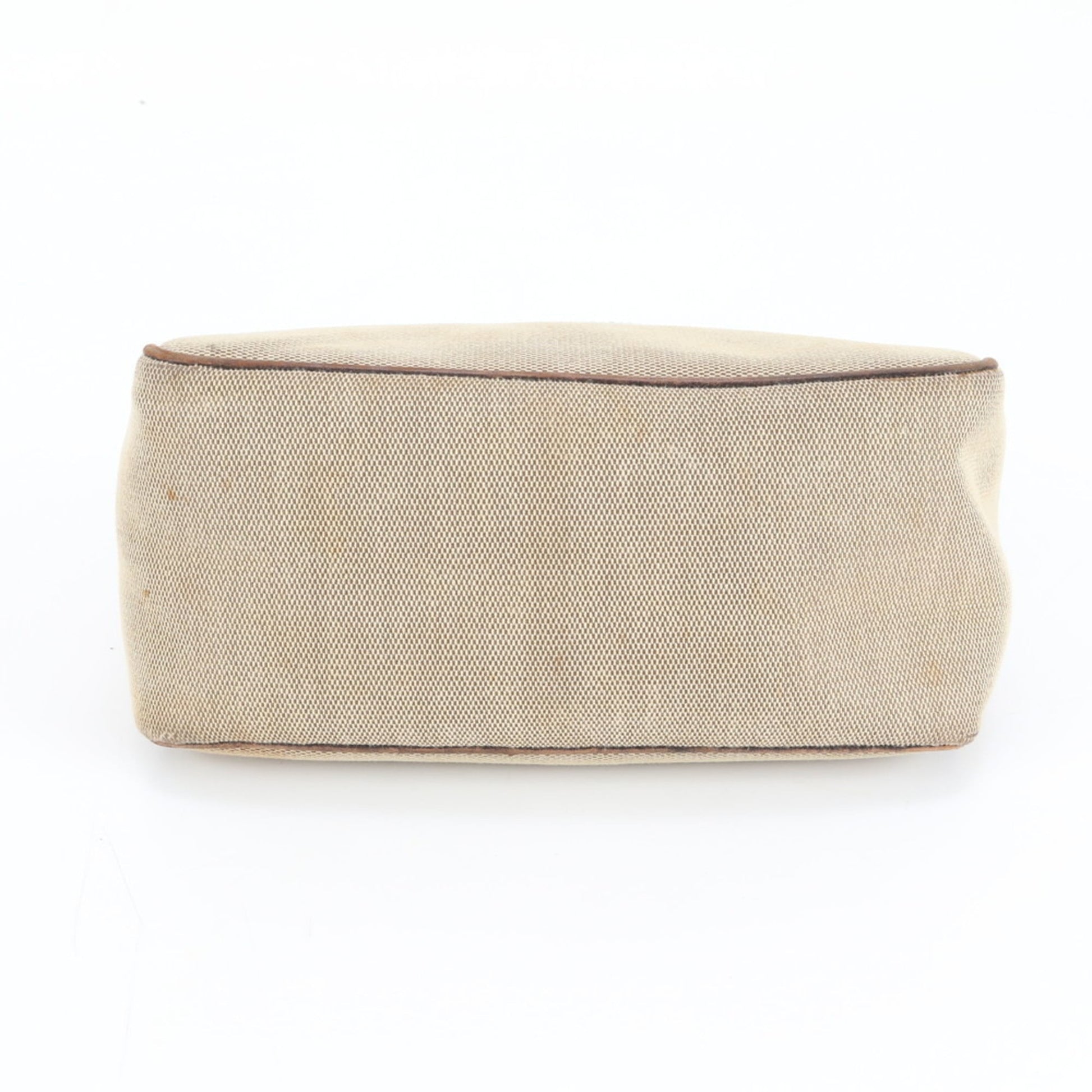 Gucci Beige Leather Canvas Handbag
