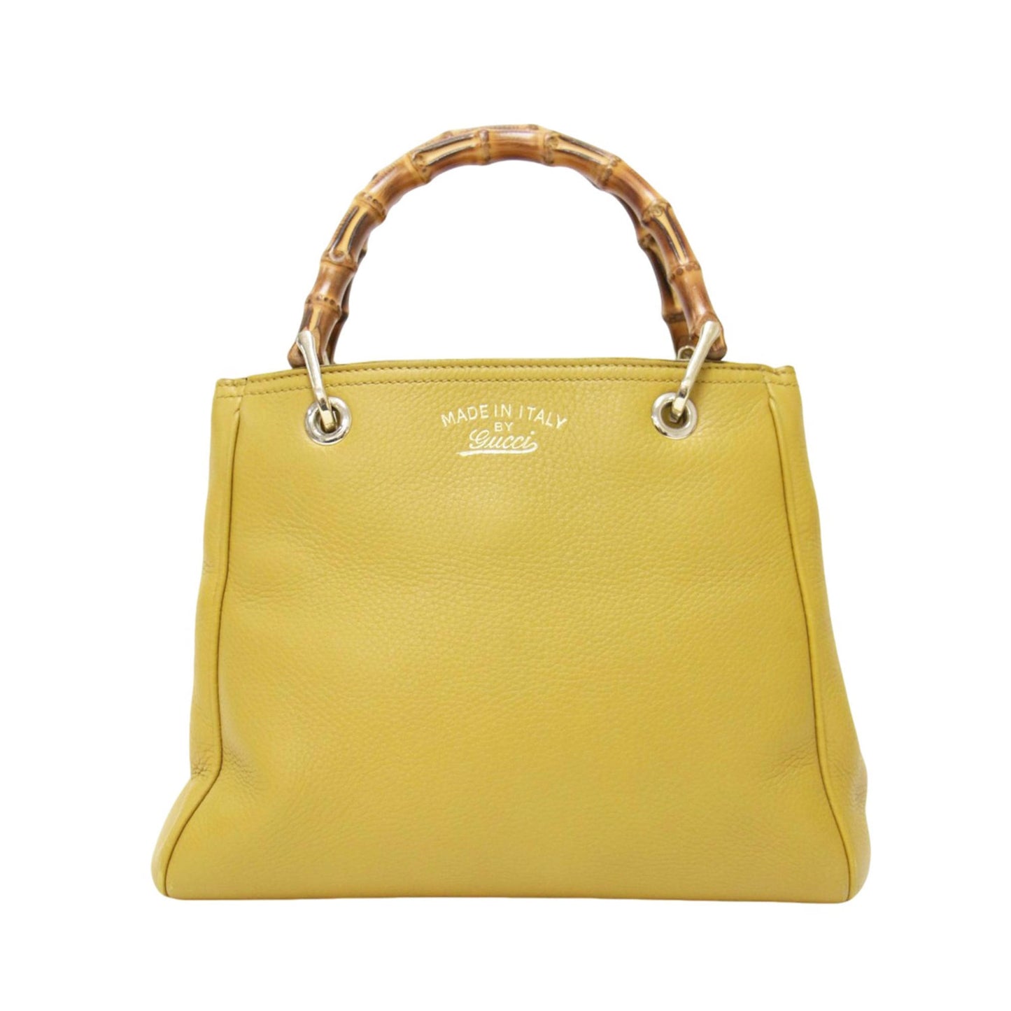 Gucci Mustard Leather Canvas Handbag Shoulder Bag