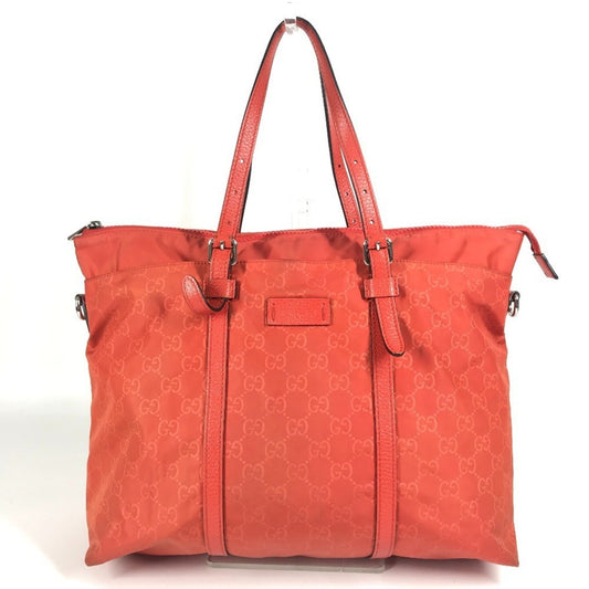 Gucci Orange Nylon Handbag Shoulder Bag Tote Bag