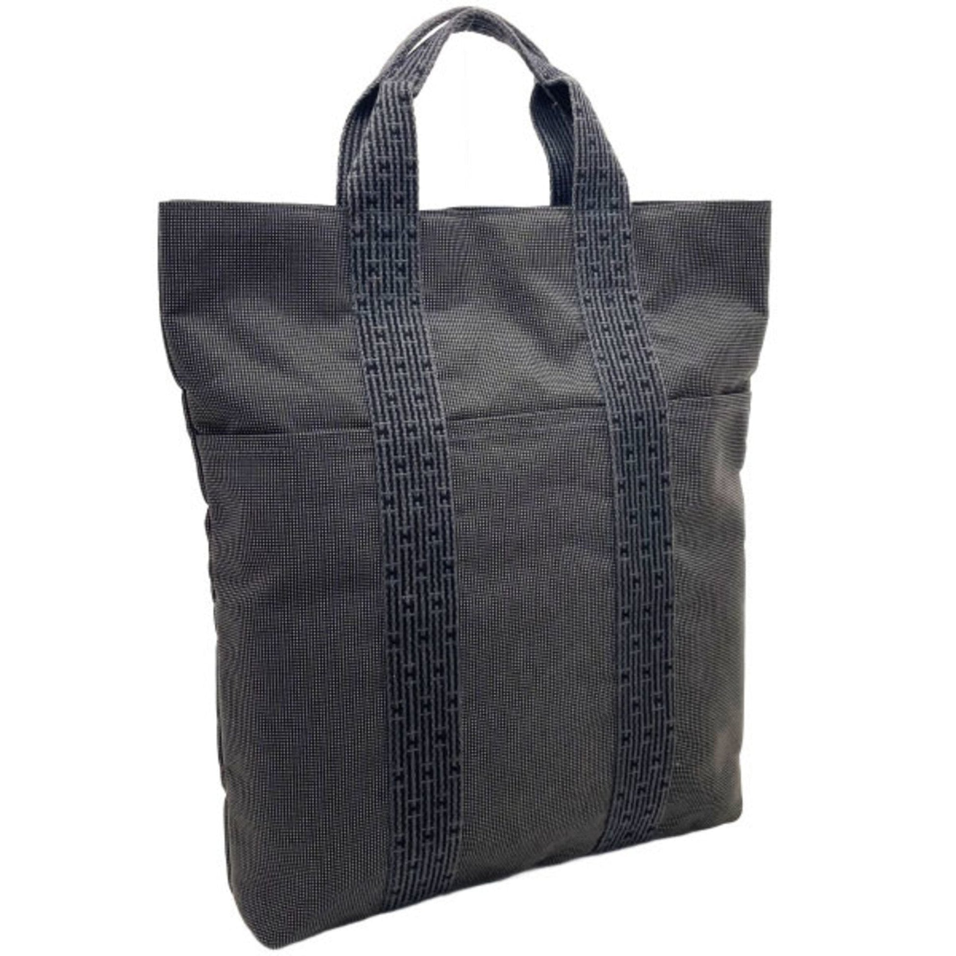 Hermes Her Line Handbag Tote Bag Canvas Nylon Gray