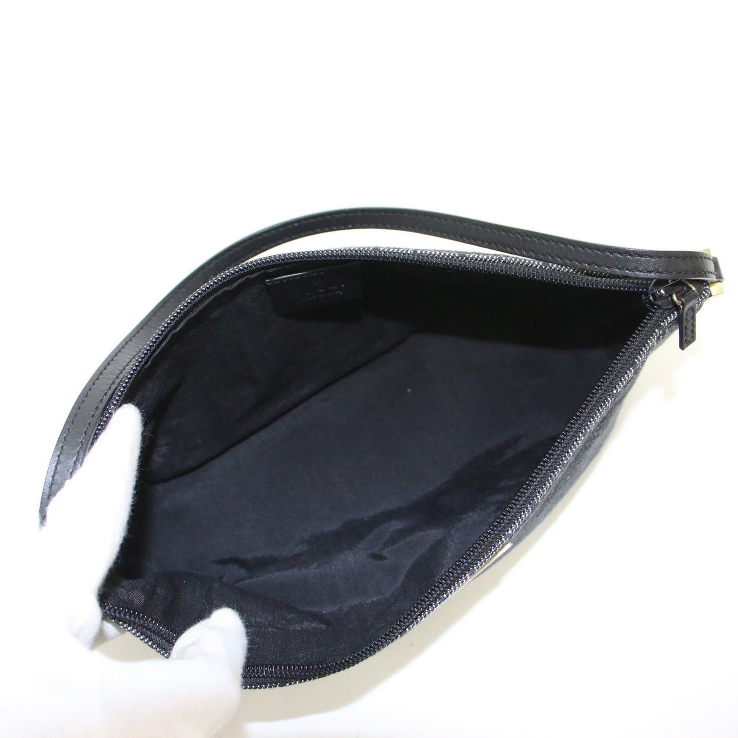 Gucci Black Gg Canvas Handbag