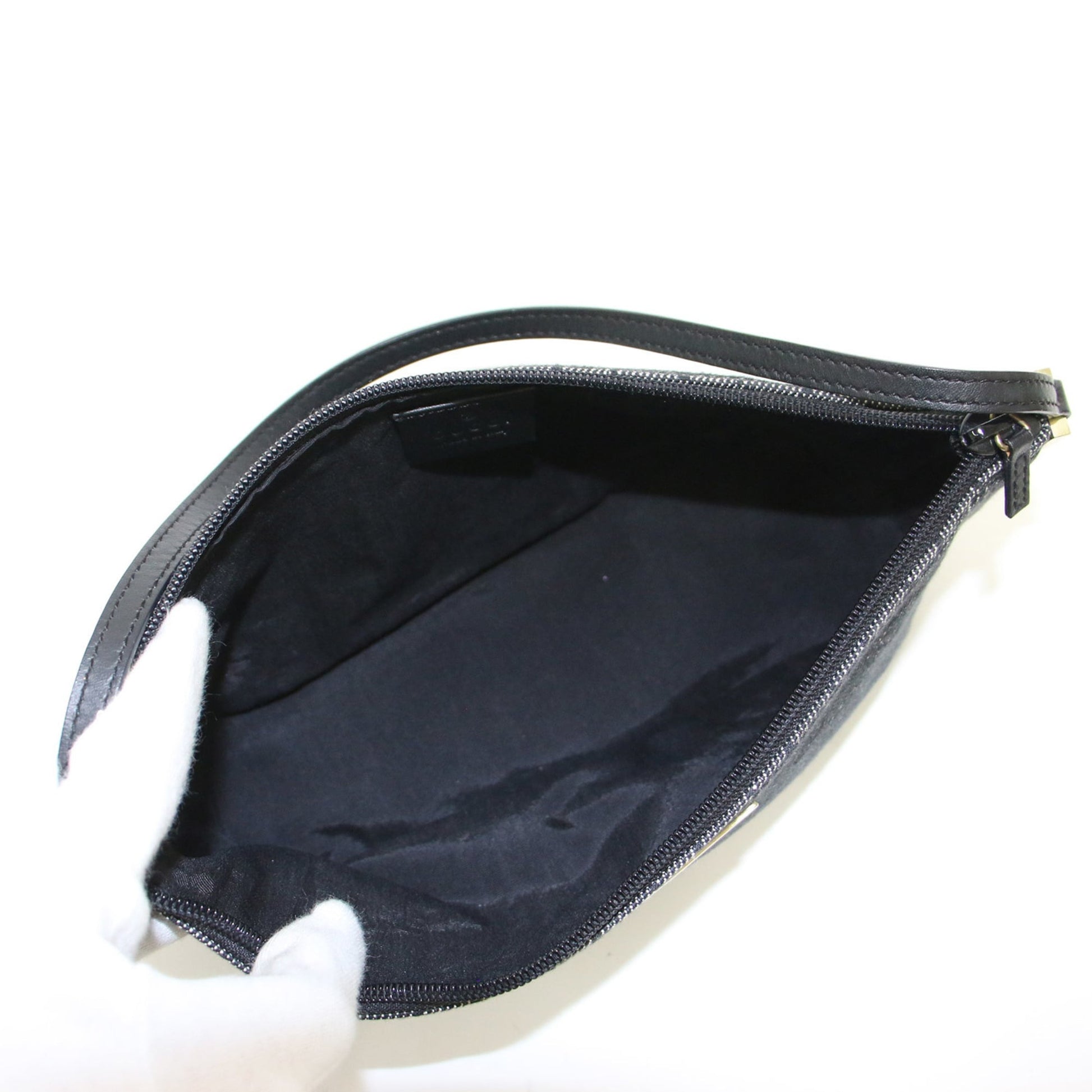 Gucci Black Gg Canvas Handbag