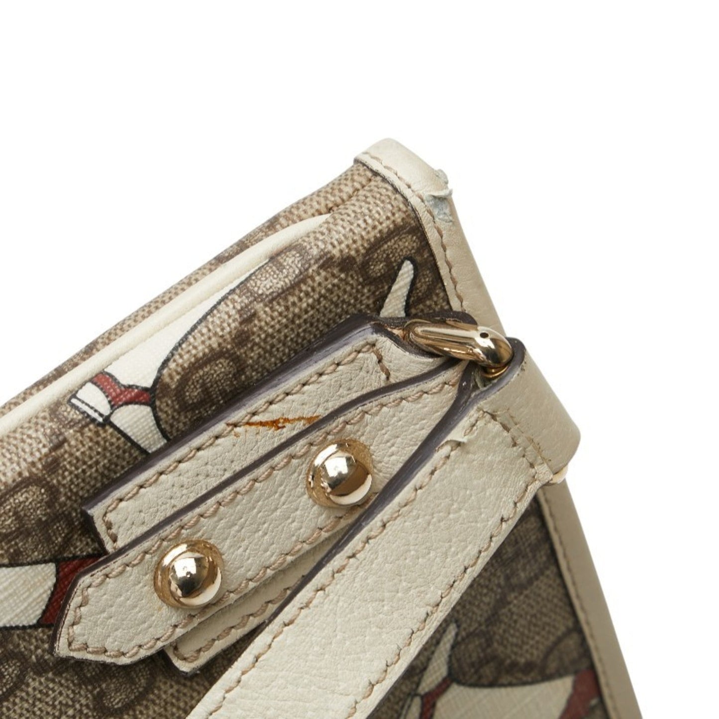 Gucci Beige Multi-Color Pvc Leather Shoulder Bag