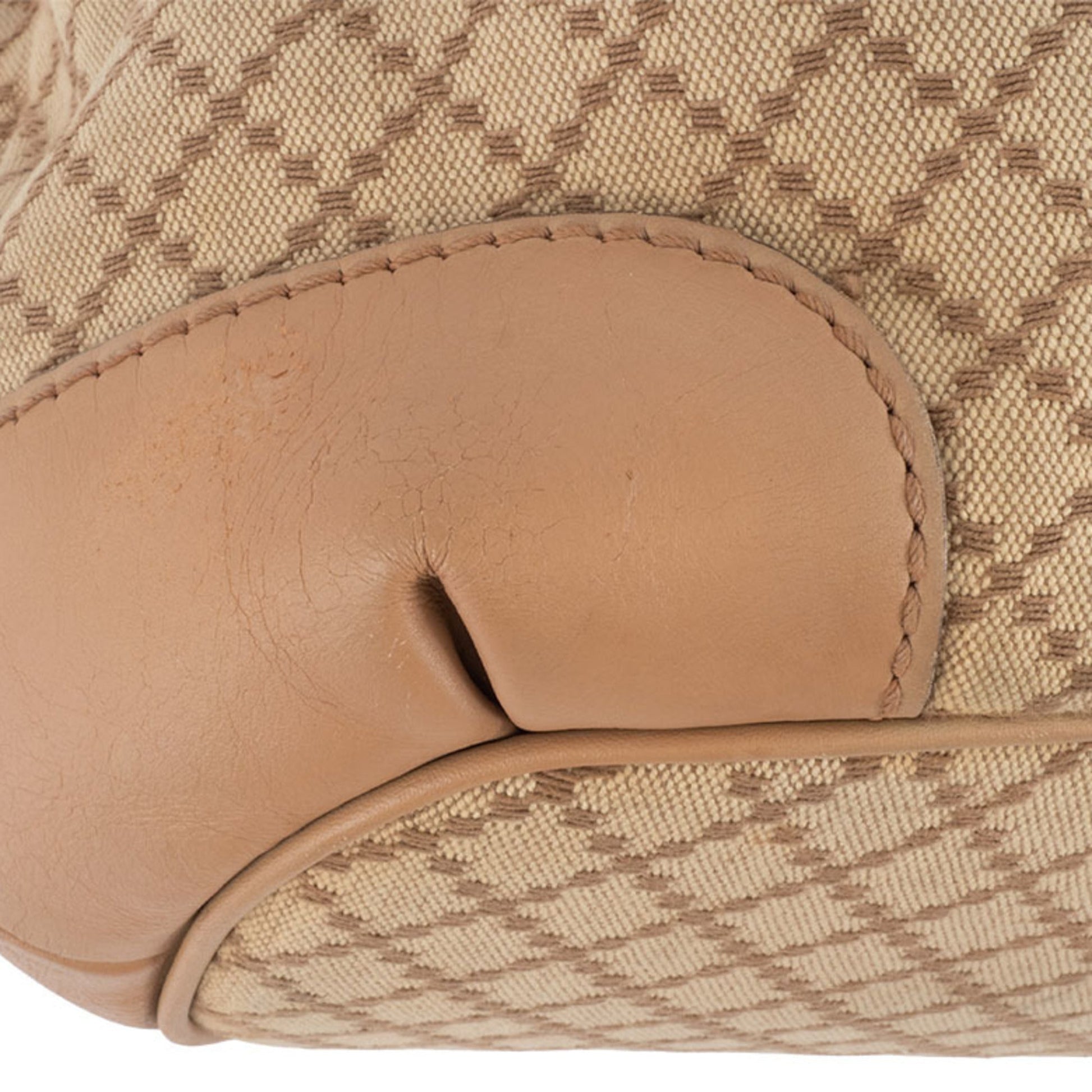 Gucci Diamante Beige Canvas Leather Handbag Shoulder Bag