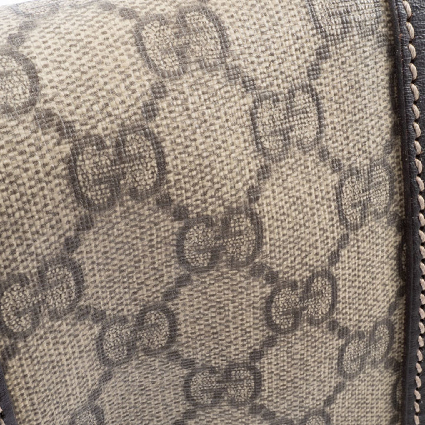 Gucci Beige Brown Canvas Leather Shoulder Bag