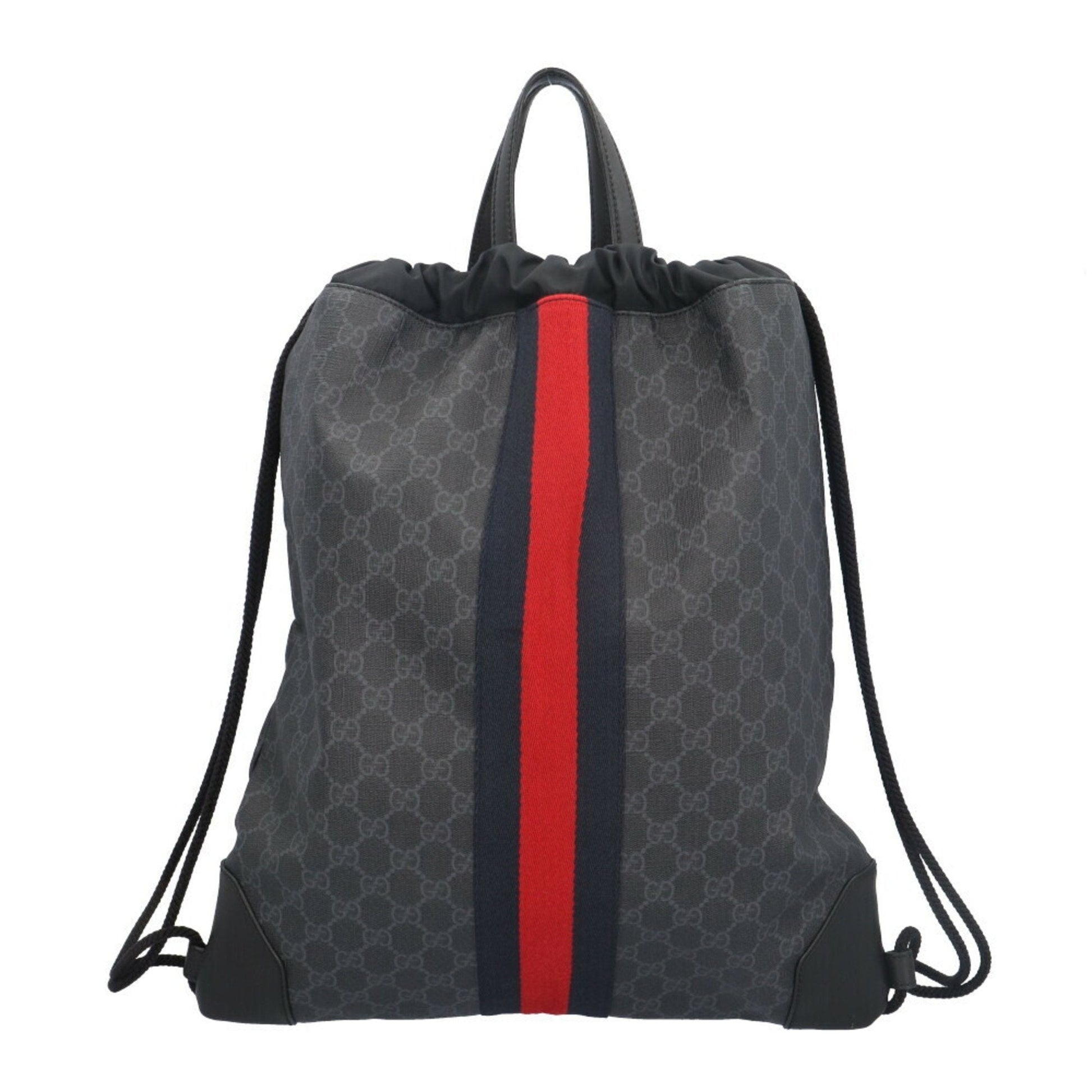 Gucci Black Navy Red Color Gg Supreme Backpack