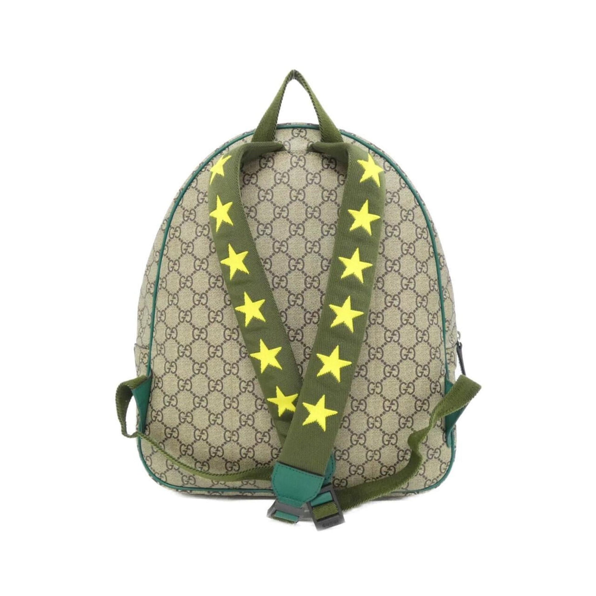 Gucci Beige Green Multi-Color Gg Supreme Backpack