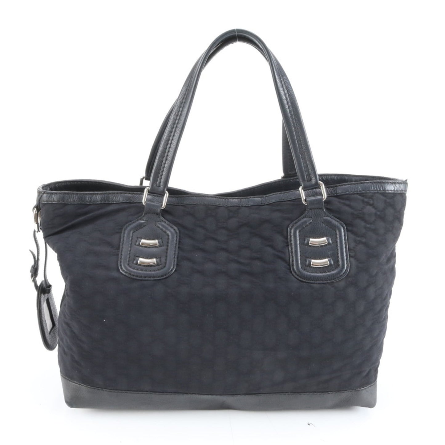 Gucci Black Leather Nylon Tote Bag