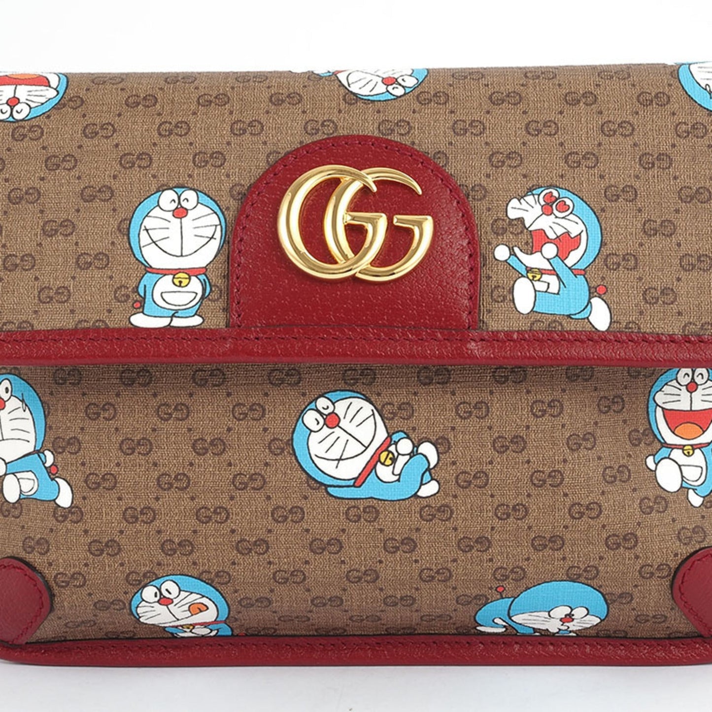 Gucci Beige Bordeaux Pvc Leather Sling Bag