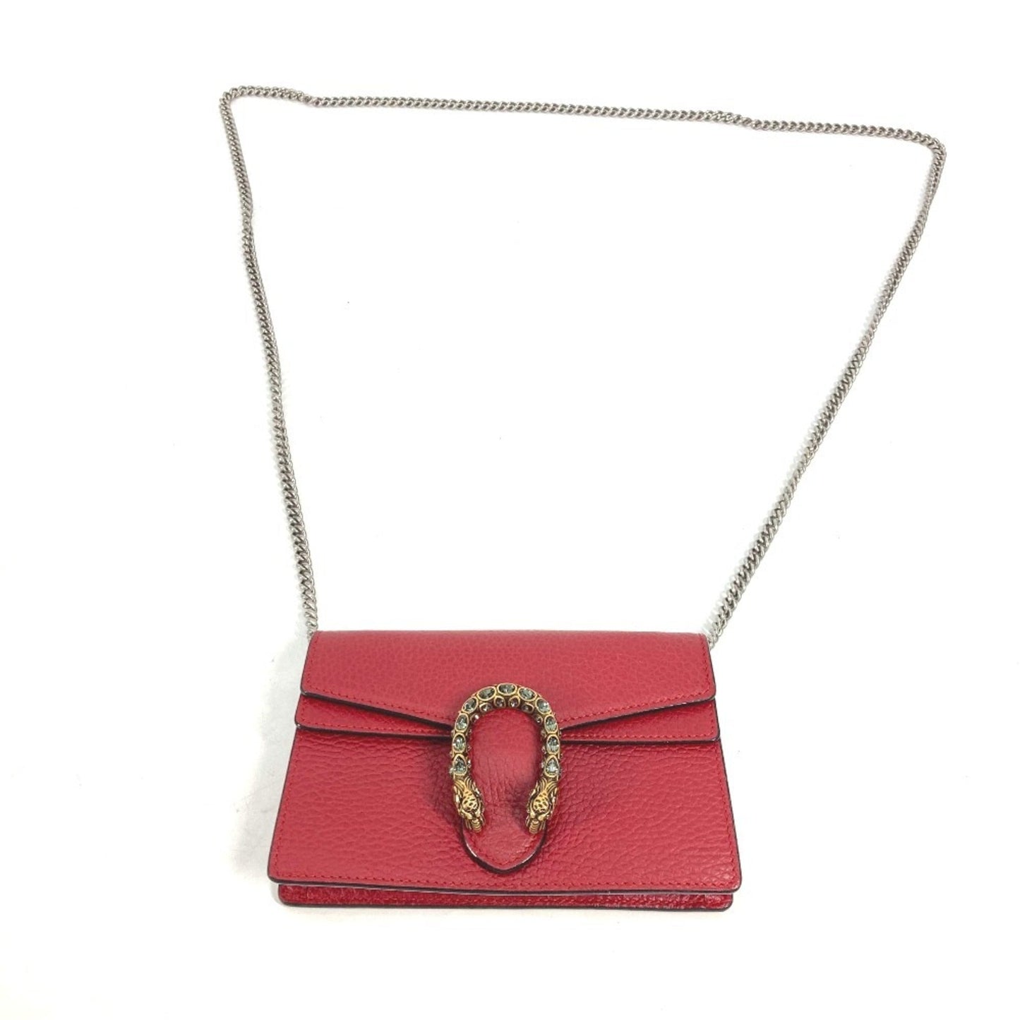 Gucci Red Color Leather Clutch Bag Pouch Shoulder Bag