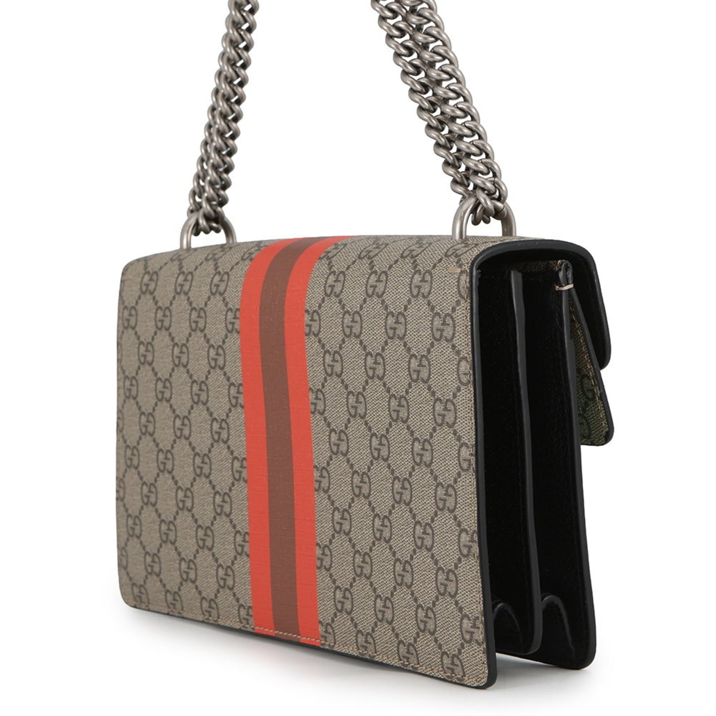 Gucci Beige Green Red Color Leather Gg Supreme Shoulder Bag