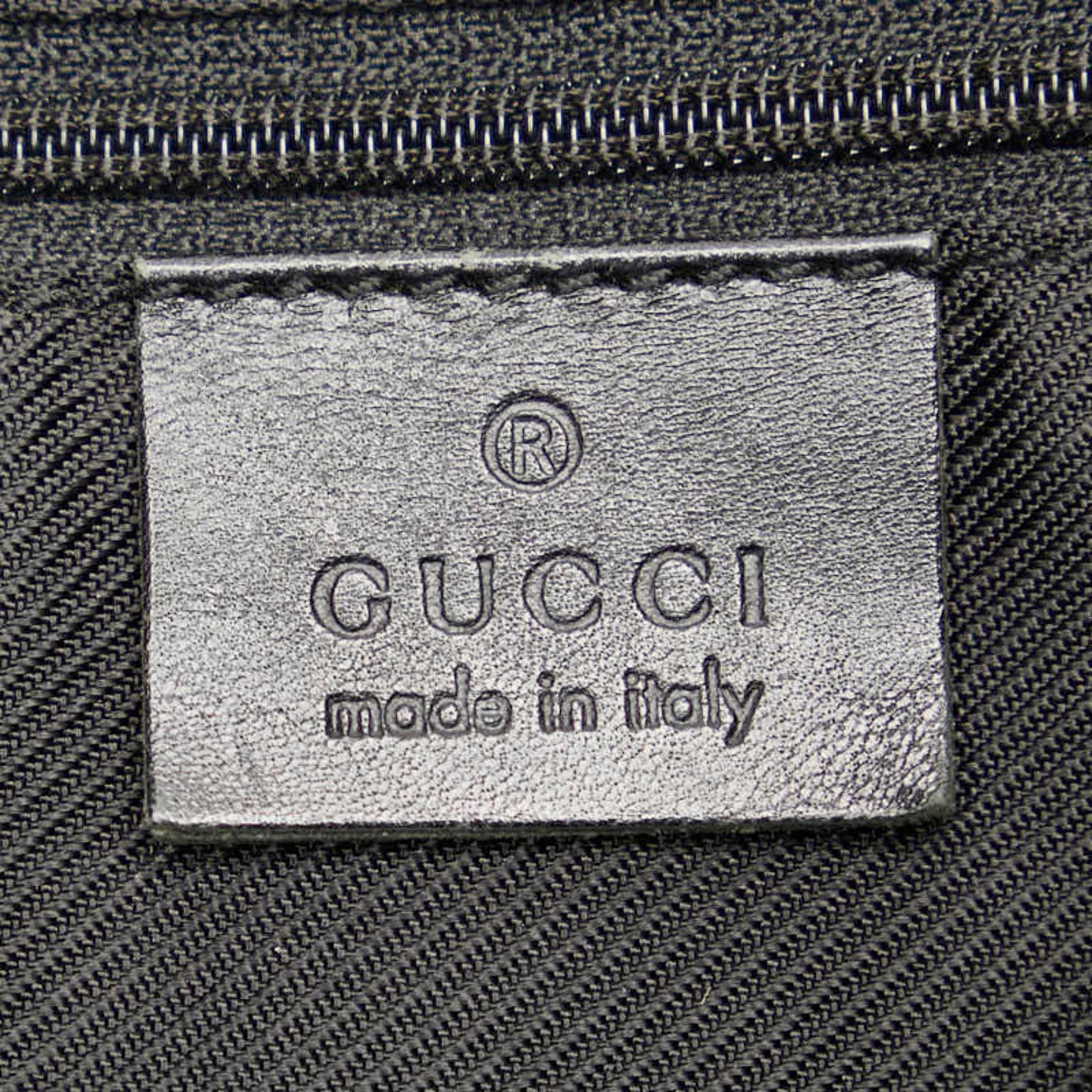 Gucci Black Canvas Leather Handbag Shoulder Bag