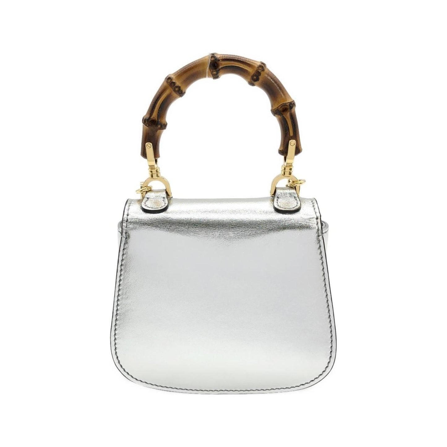 Gucci Silver Leather Handbag