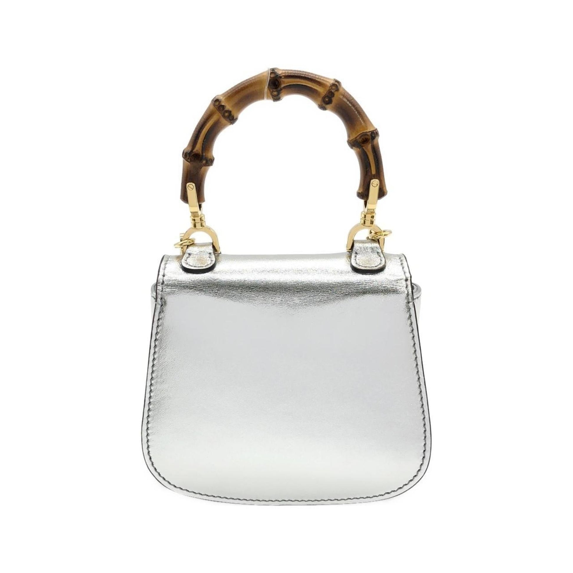 Gucci Silver Leather Handbag