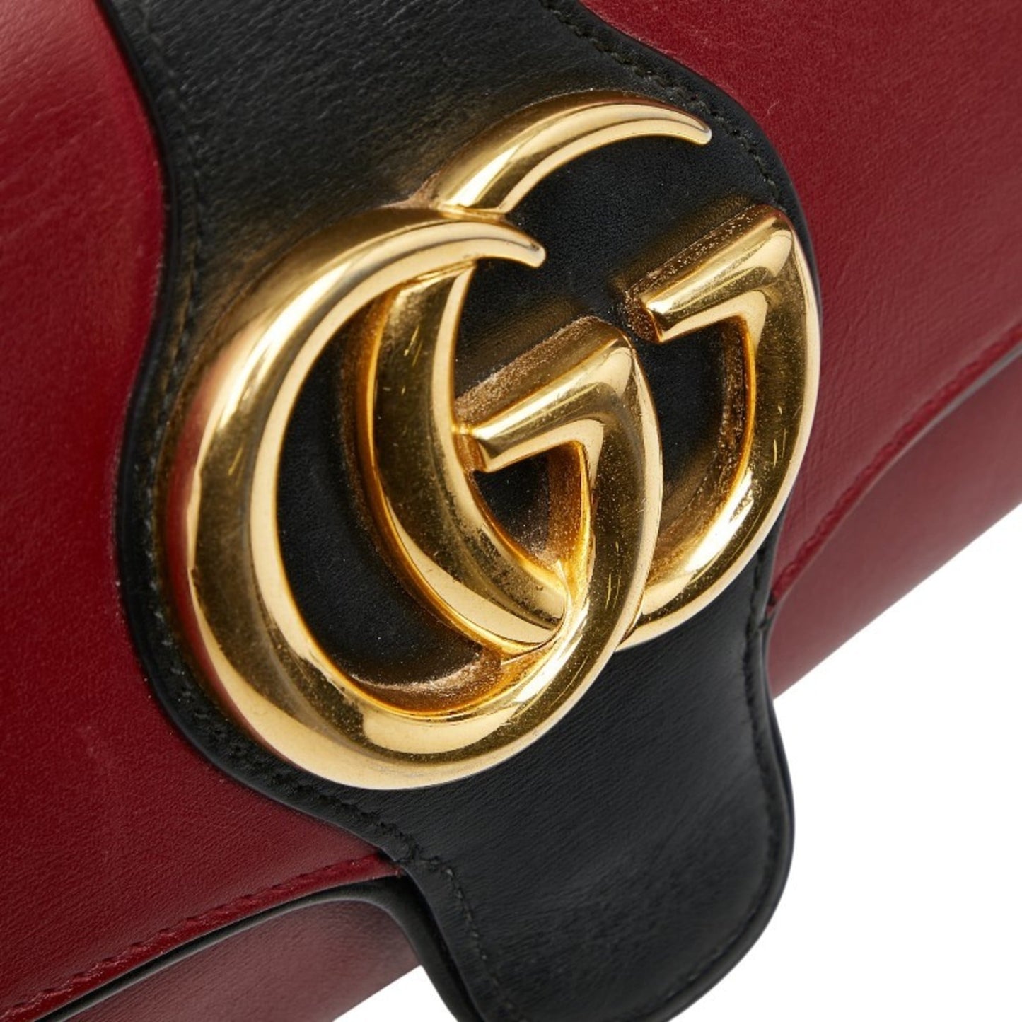 Gucci Black Red Color Leather Shoulder Bag