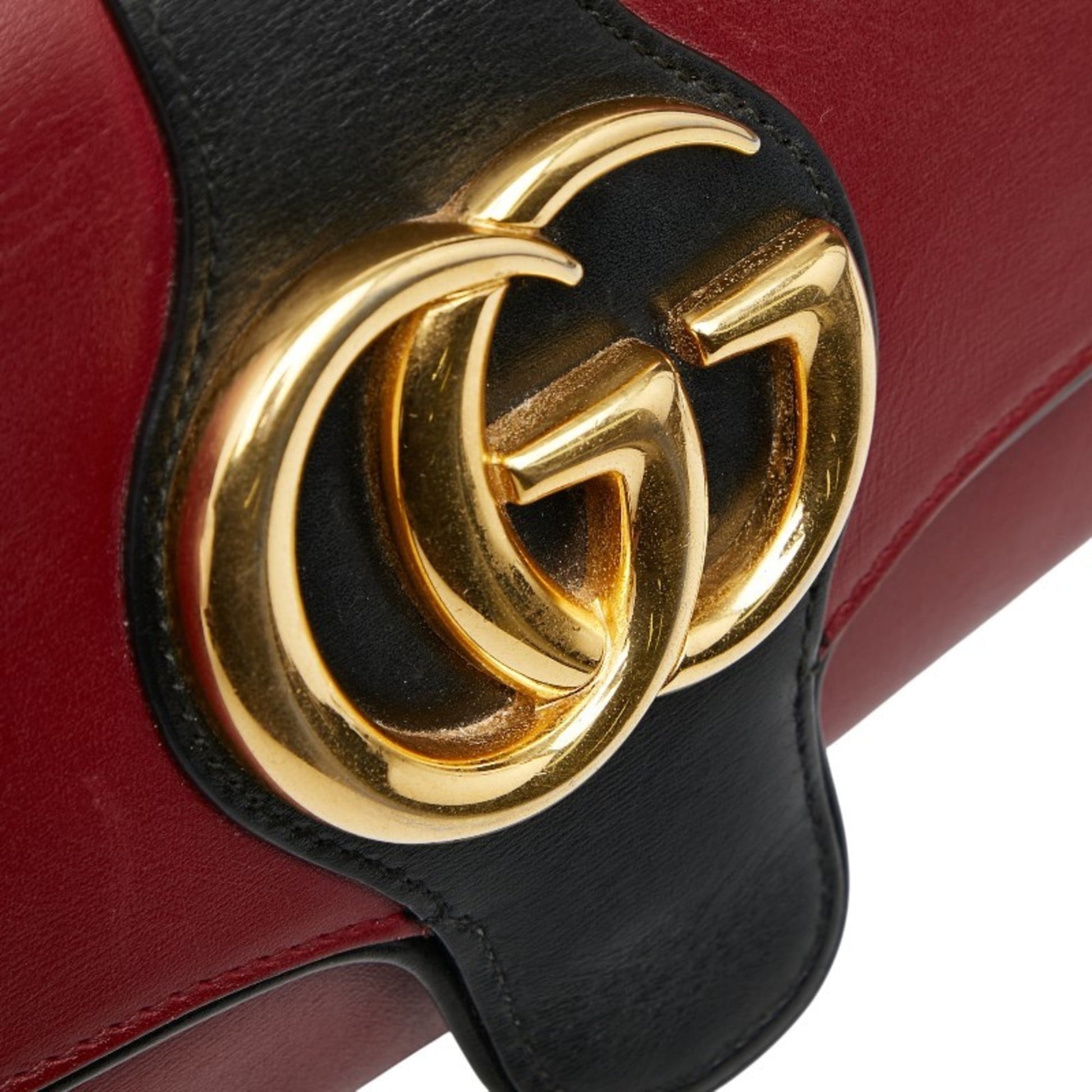 Gucci Black Red Color Leather Shoulder Bag