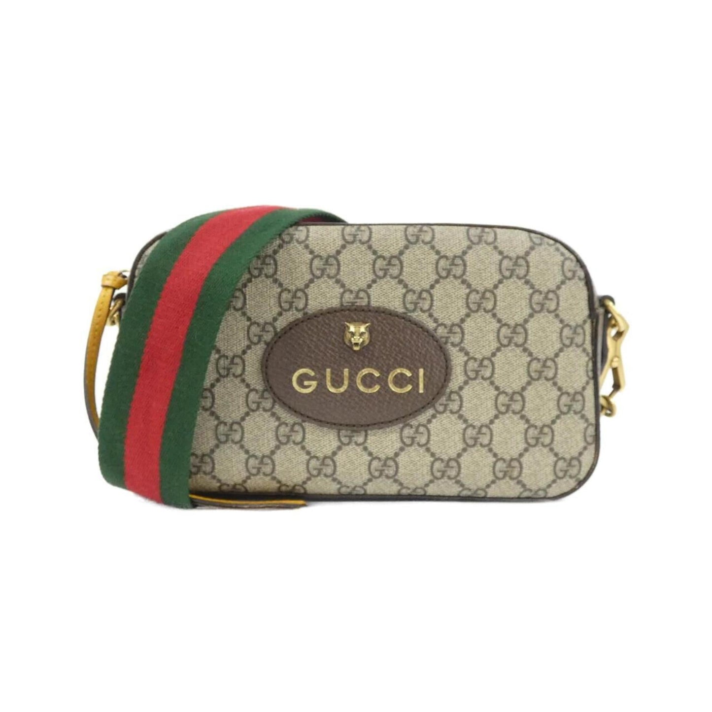 Gucci Beige Brown Gg Supreme Leather Shoulder Bag