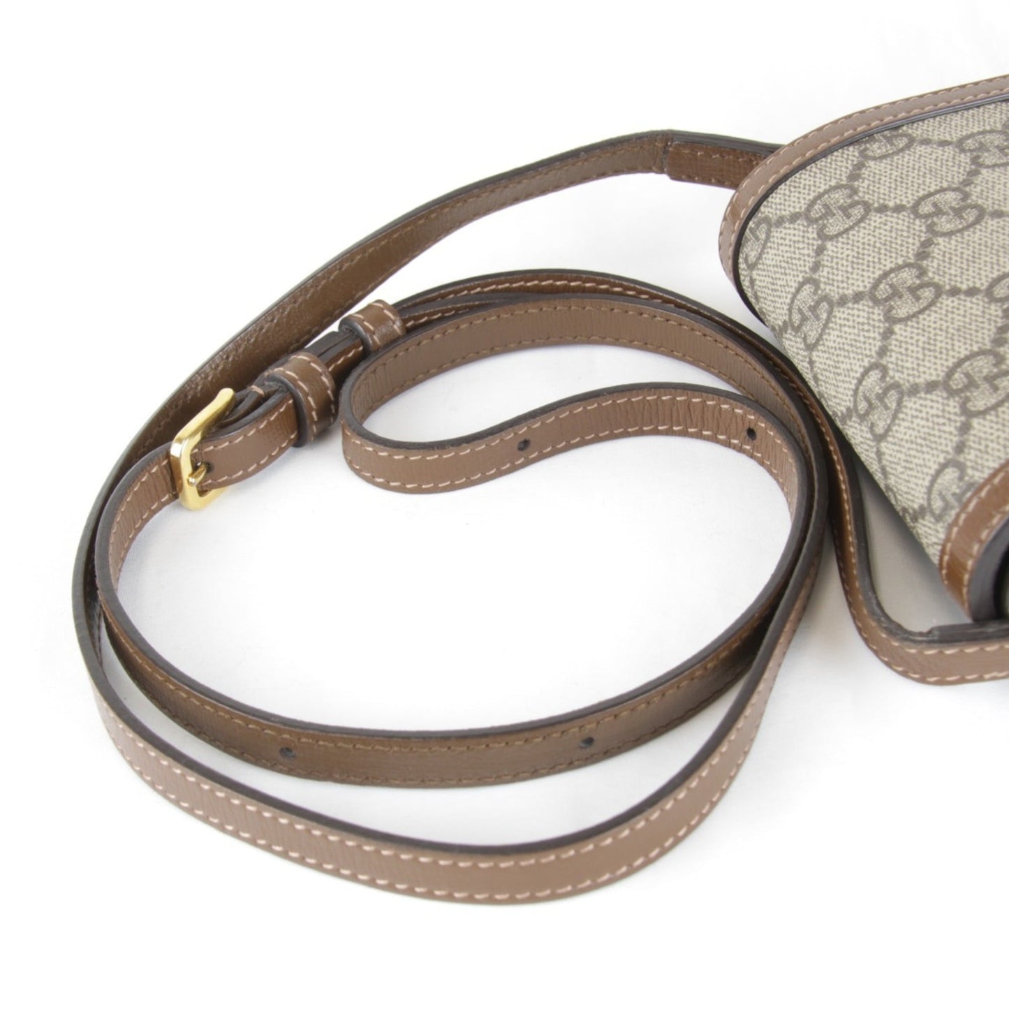 Gucci Horsebit Brown Gg Supreme Leather Shoulder Bag